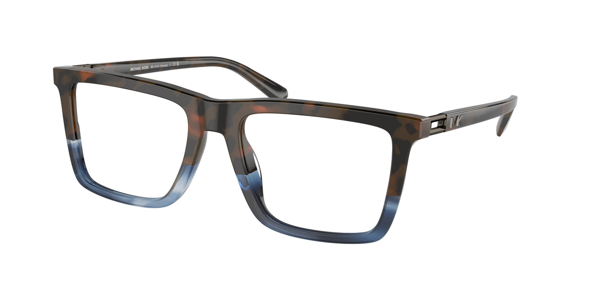 Michael Kors SORENGO MK4124U Rectangle Eyeglasses 3977-Blue Block Tortoise 55-145-19 - Color Map Blue