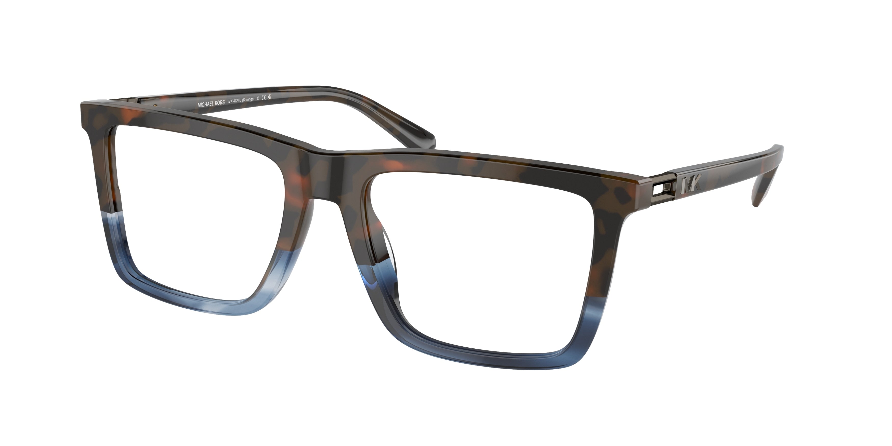 Michael Kors SORENGO MK4124U Rectangle Eyeglasses 3977-Blue Block Tortoise 55-145-19 - Color Map Blue