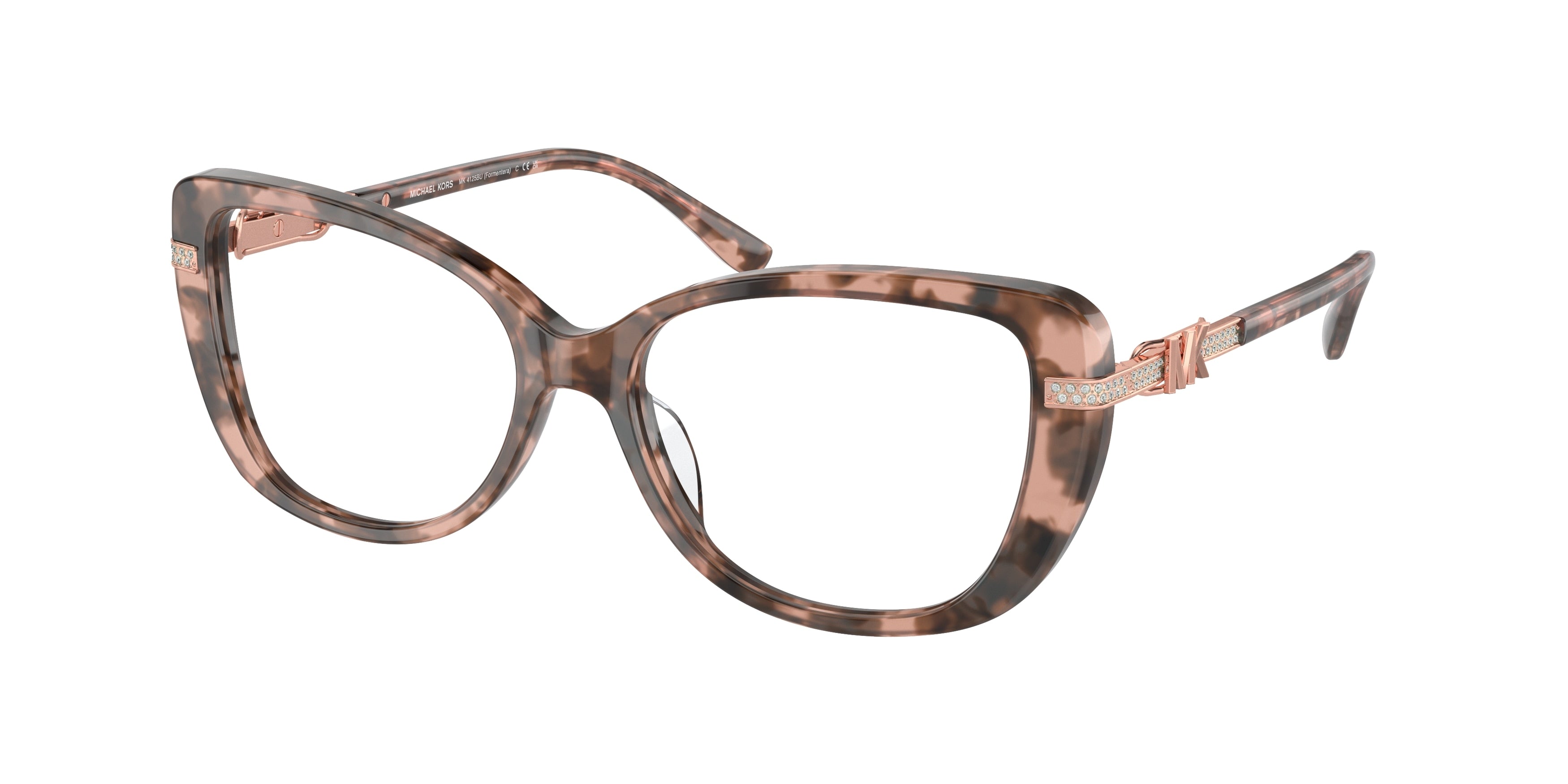 Michael Kors FORMENTERA MK4125BU Cat Eye Eyeglasses 3009-Pink Tortoise 54-140-16 - Color Map Tortoise