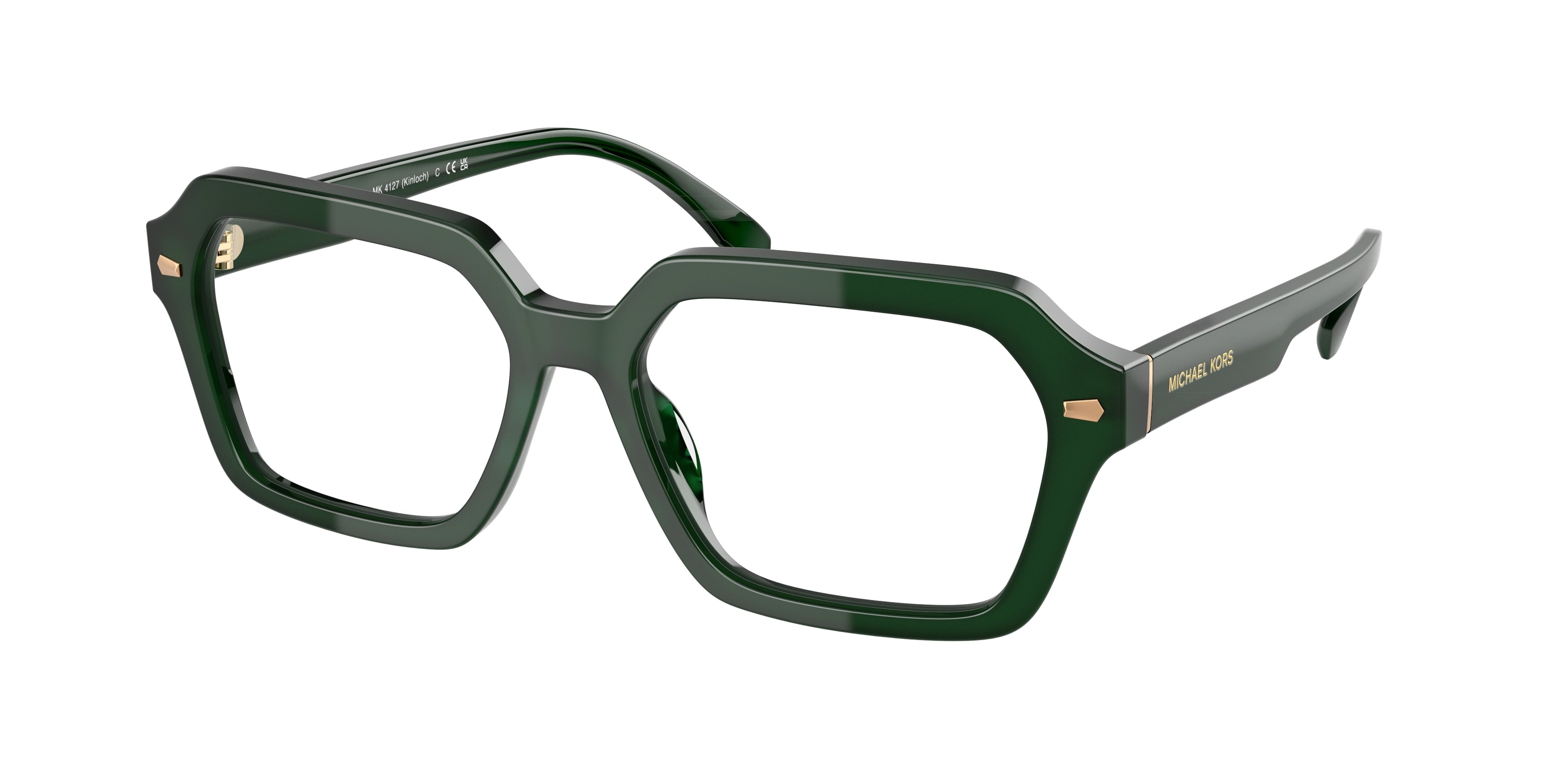 Michael Kors KINLOCH MK4127 Square Eyeglasses 4008-Olive Solid 56-145-17 - Color Map Green