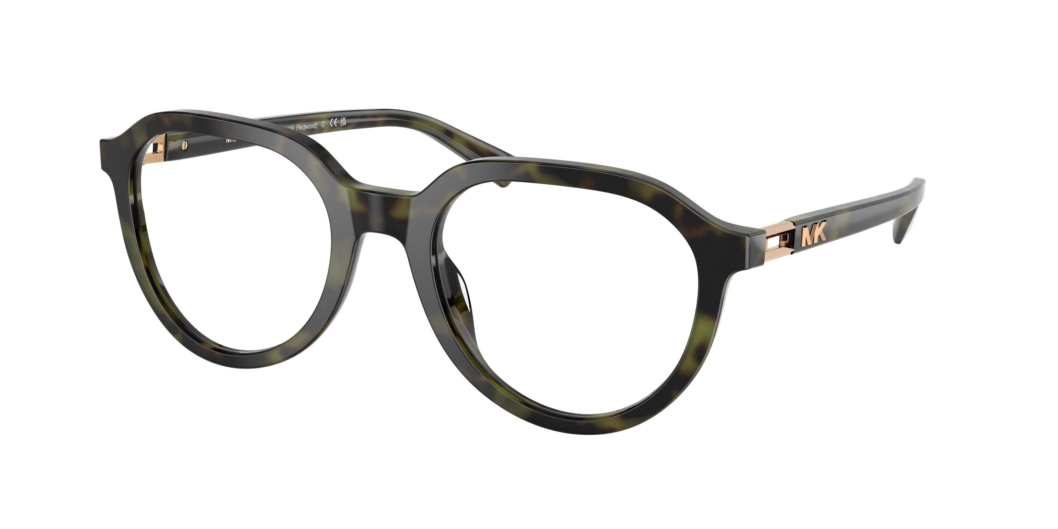 Michael Kors REDWOOD MK4129 Round Eyeglasses 3943-Olive Tortoise 53-145-21 - Color Map Green