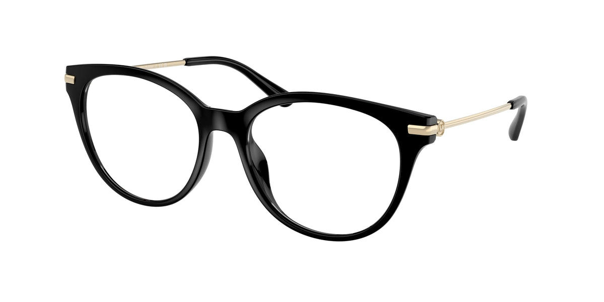 Michael Kors TORTOLA MK4135U Round Eyeglasses 3005-Black 54-140-17 - Color Map Black