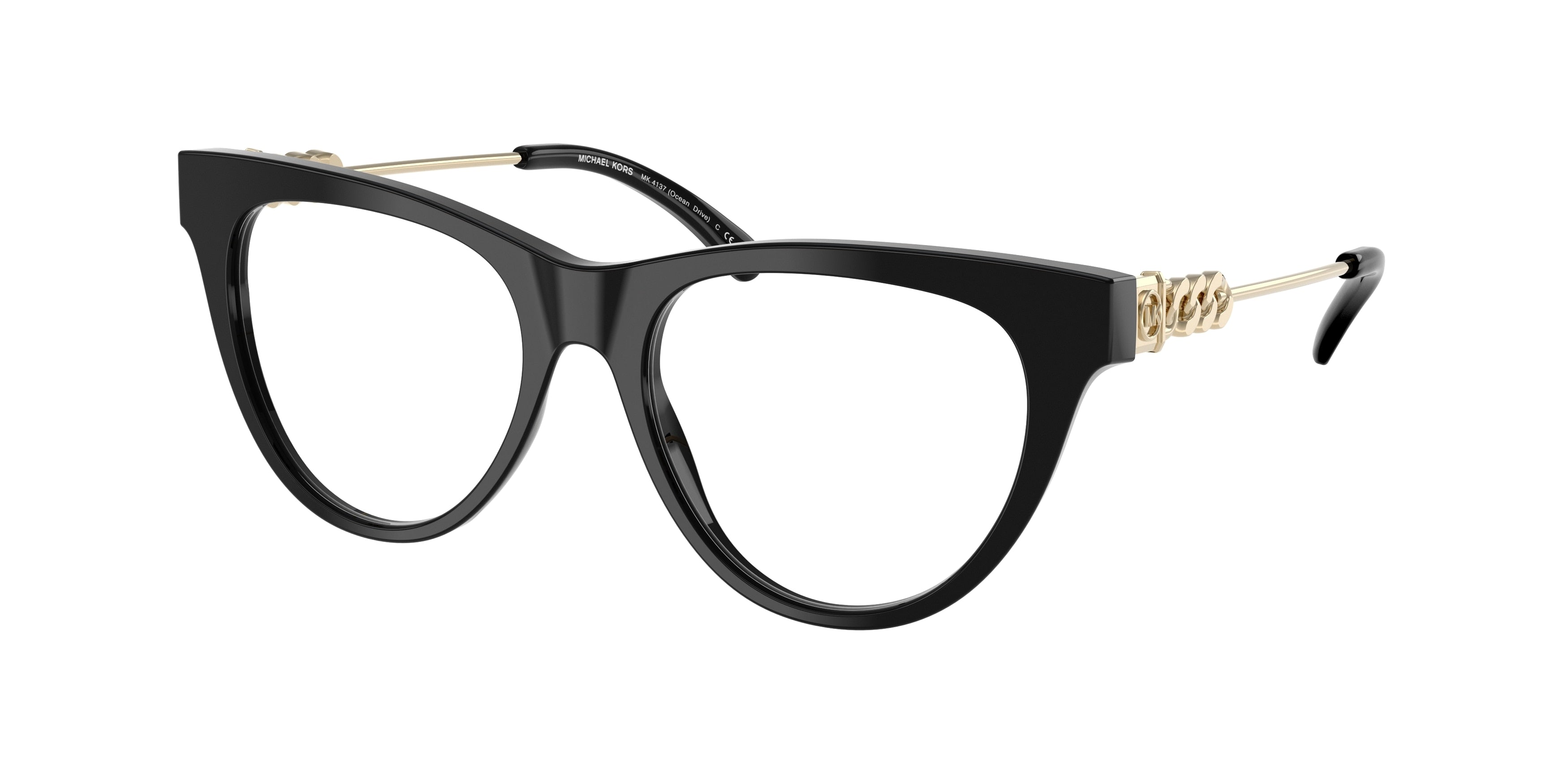 Michael Kors OCEAN DRIVE MK4137 Cat Eye Eyeglasses  3005-Black 52-140-17 - Color Map Black