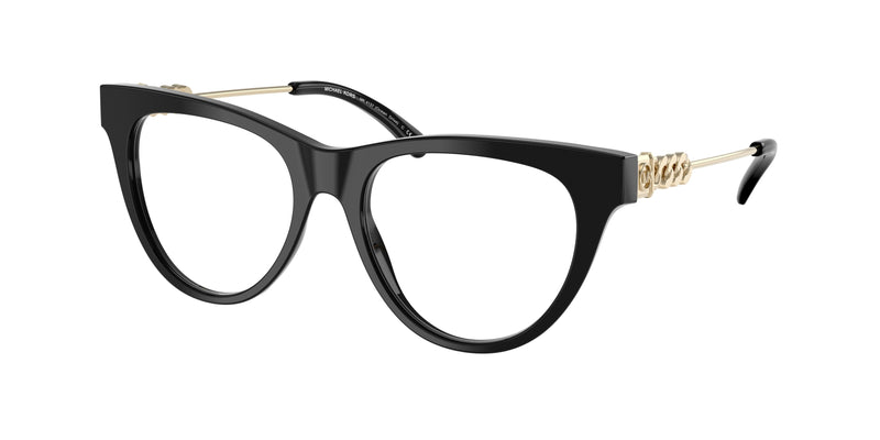 Michael Kors OCEAN DRIVE MK4137 Cat Eye Eyeglasses 3005-Black 52-140-17 - Color Map Black