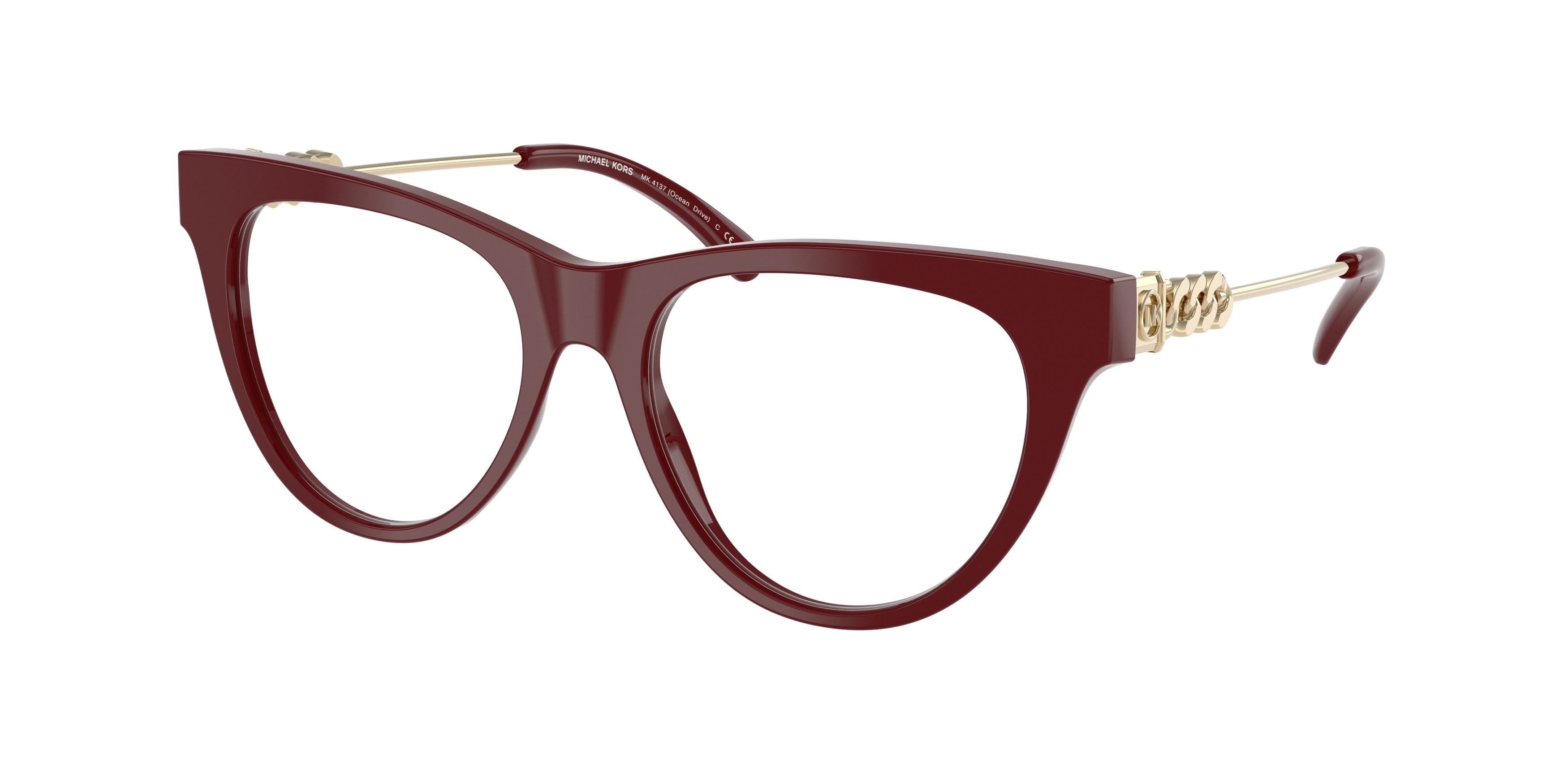 Michael Kors OCEAN DRIVE MK4137 Cat Eye Eyeglasses 4004-Deep Red 52-140-17 - Color Map Red