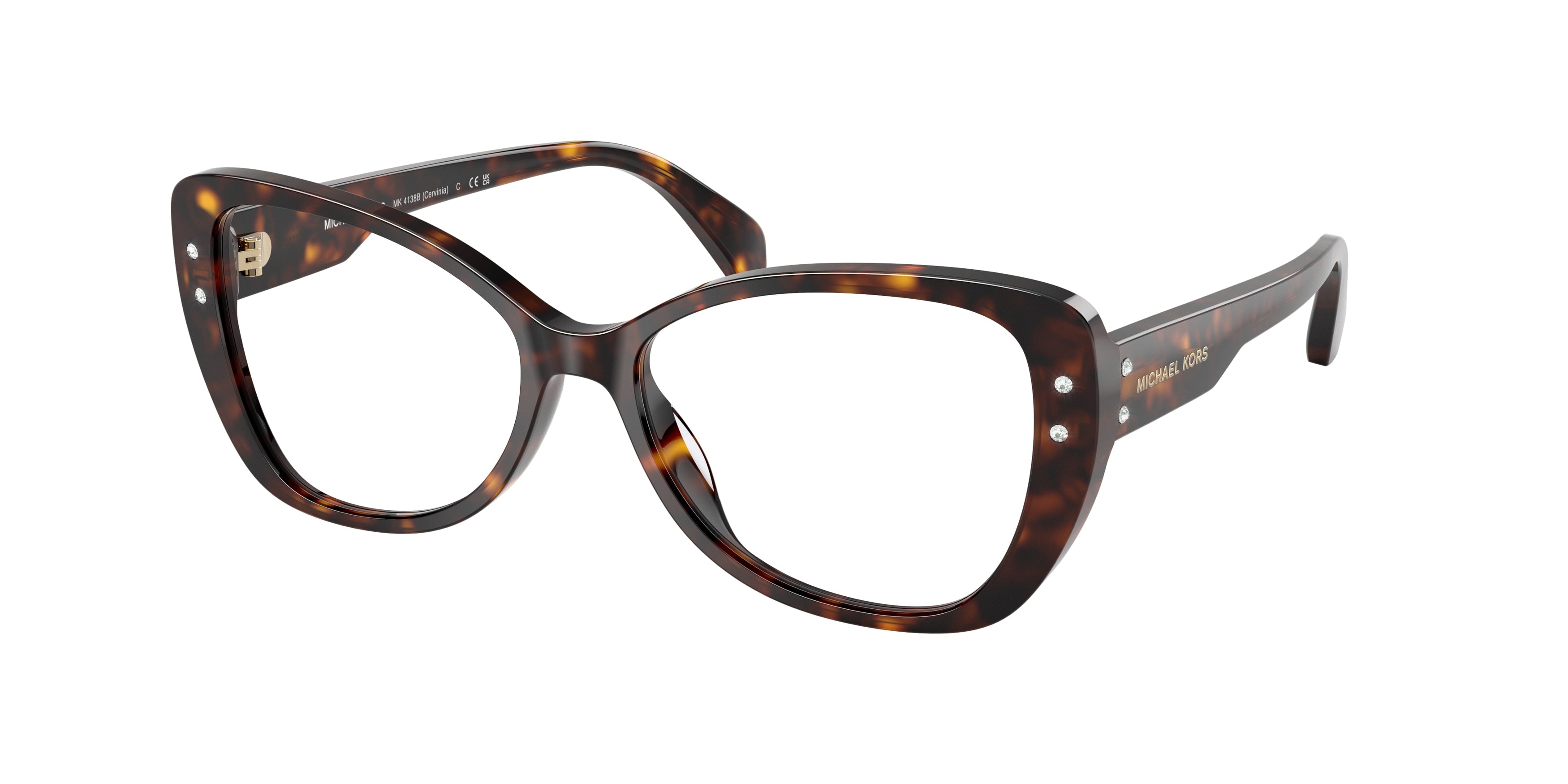 Michael Kors CERVINIA MK4138B Butterfly Eyeglasses 3006-Dark Tortoise 54-140-16 - Color Map Tortoise