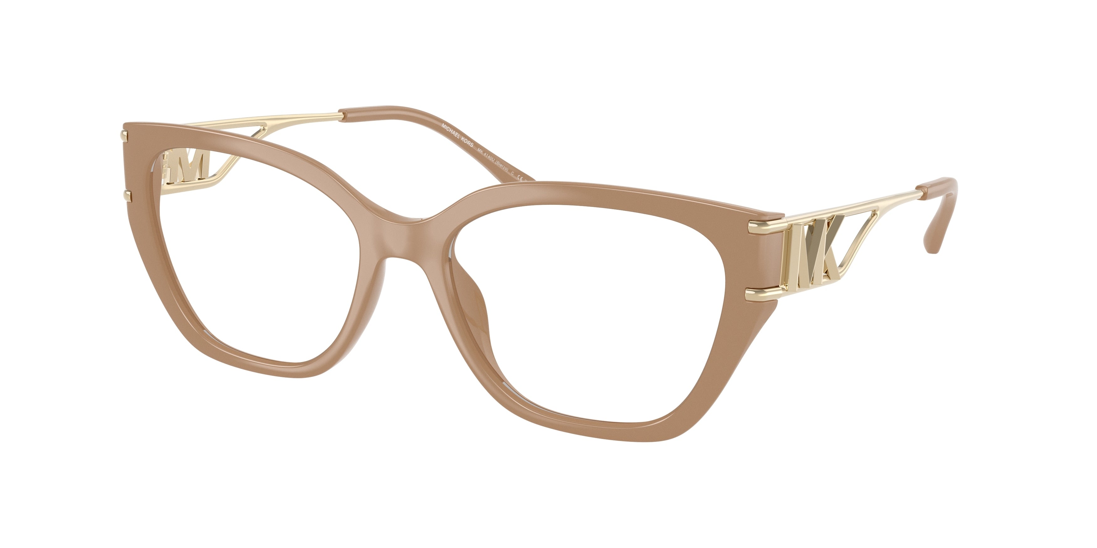 Michael Kors BIERZO MK4140U Square Eyeglasses 3555-Camel 54-140-17 - Color Map Brown