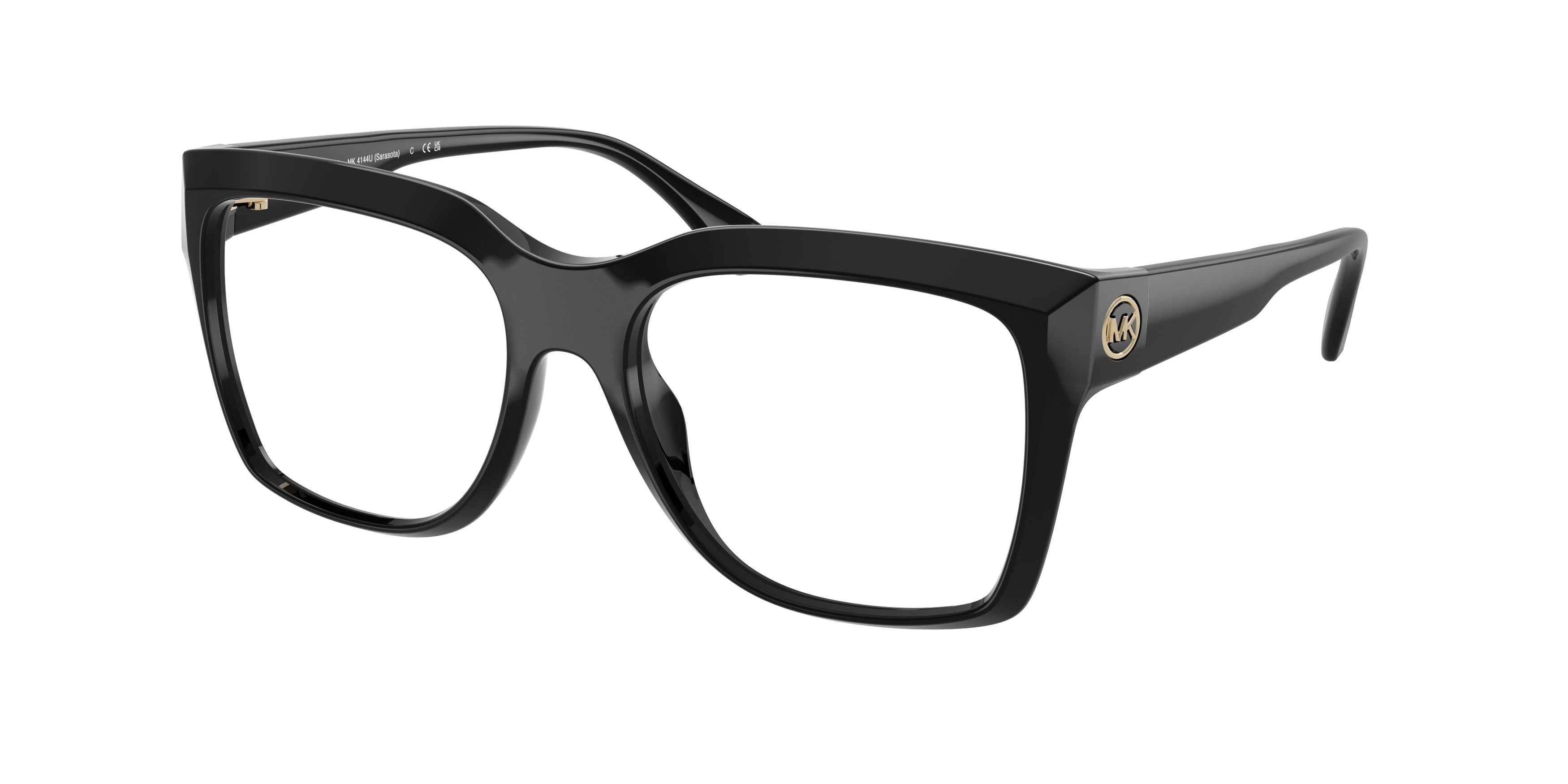 Michael Kors SARASOTA MK4144U Square Eyeglasses  3005-Black 53-140-17 - Color Map Black