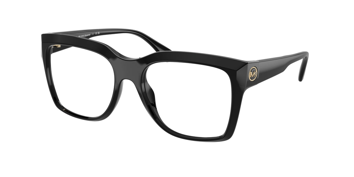 Michael Kors SARASOTA MK4144U Square Eyeglasses 3005-Black 53-140-17 - Color Map Black