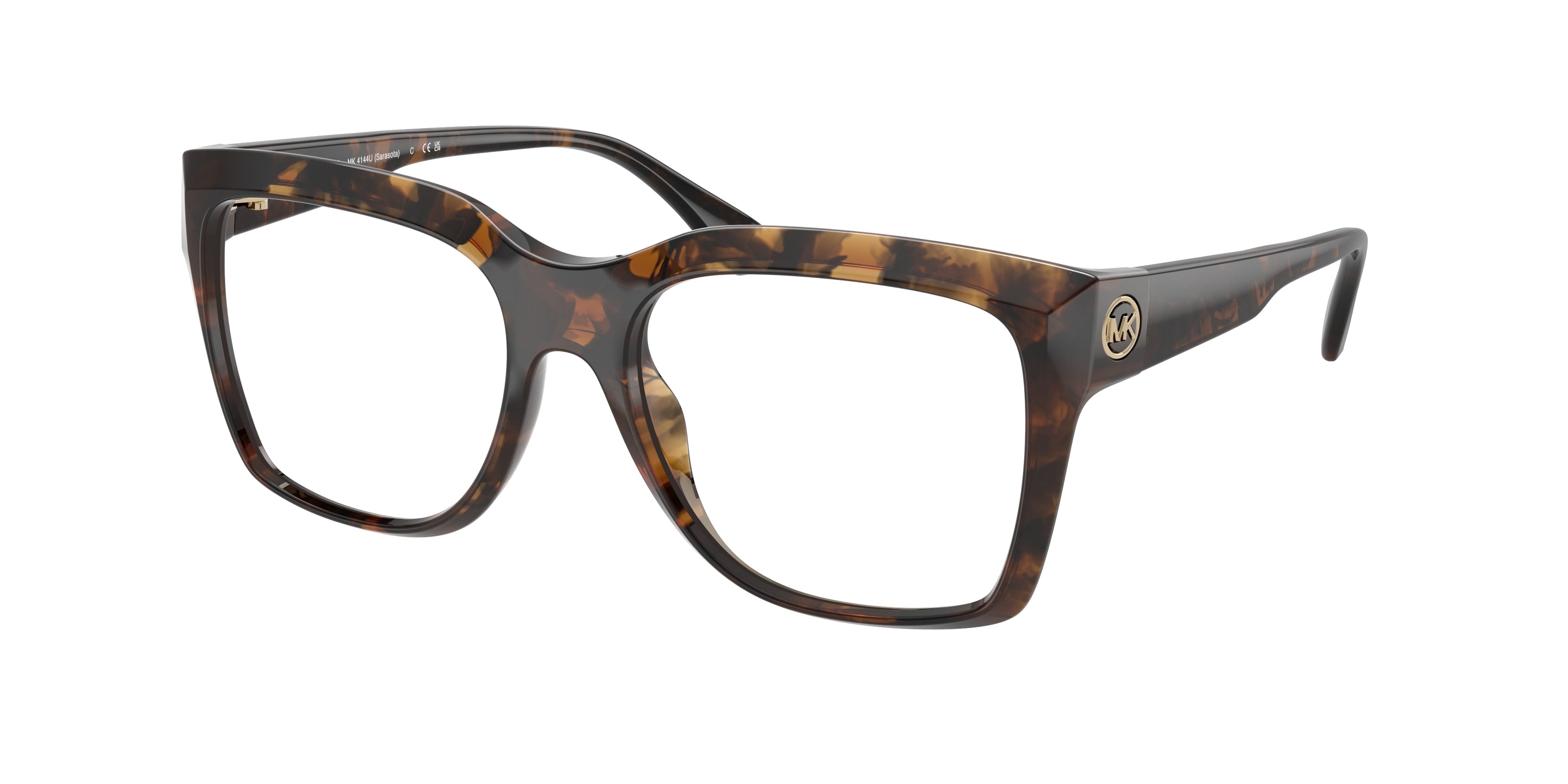 Michael Kors SARASOTA MK4144U Square Eyeglasses 3006-Dark Tortoise 53-140-17 - Color Map Tortoise