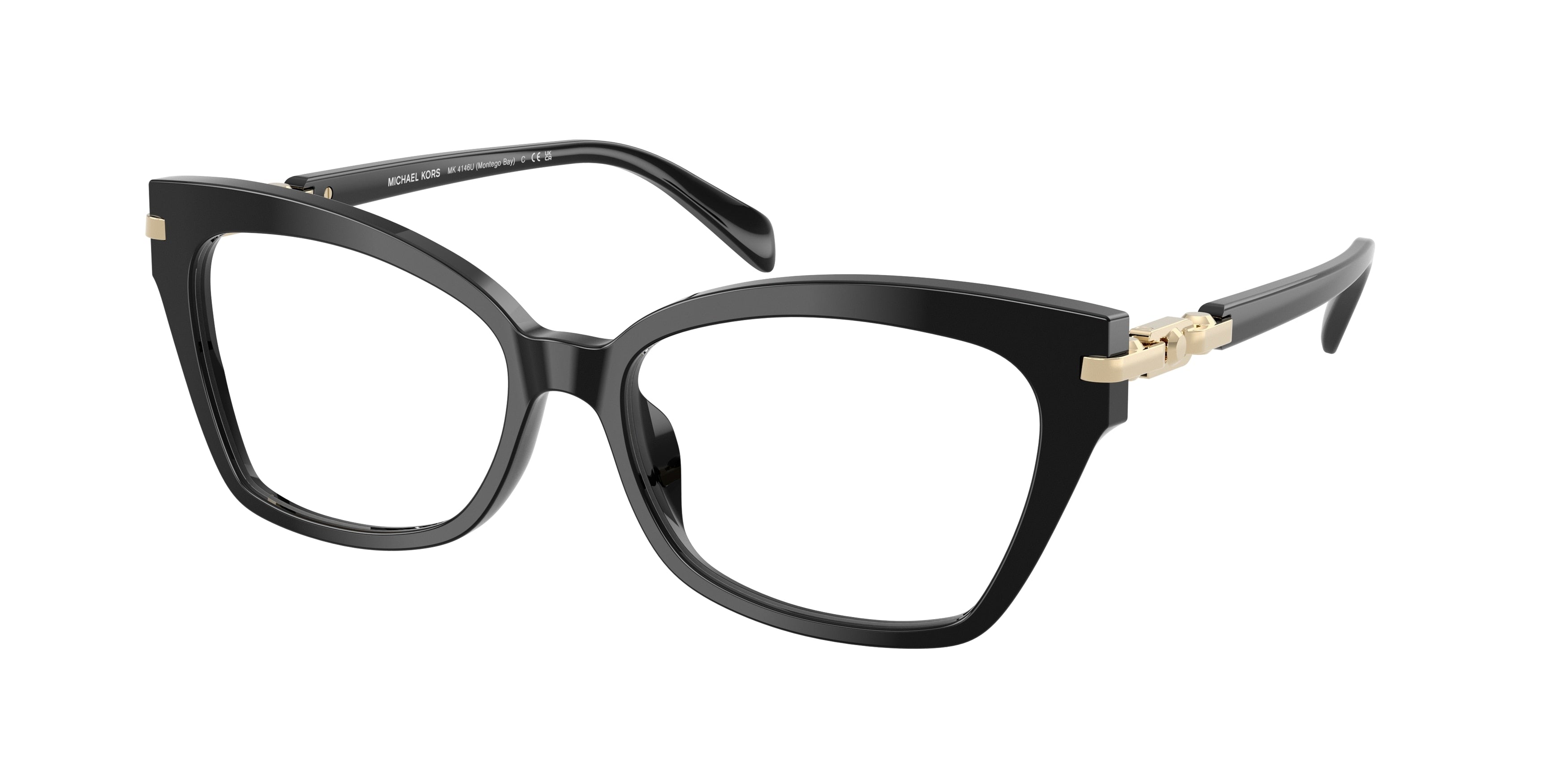 Michael Kors MONTEGO BAY MK4146U Square Eyeglasses  3005-Black 56-140-16 - Color Map Black