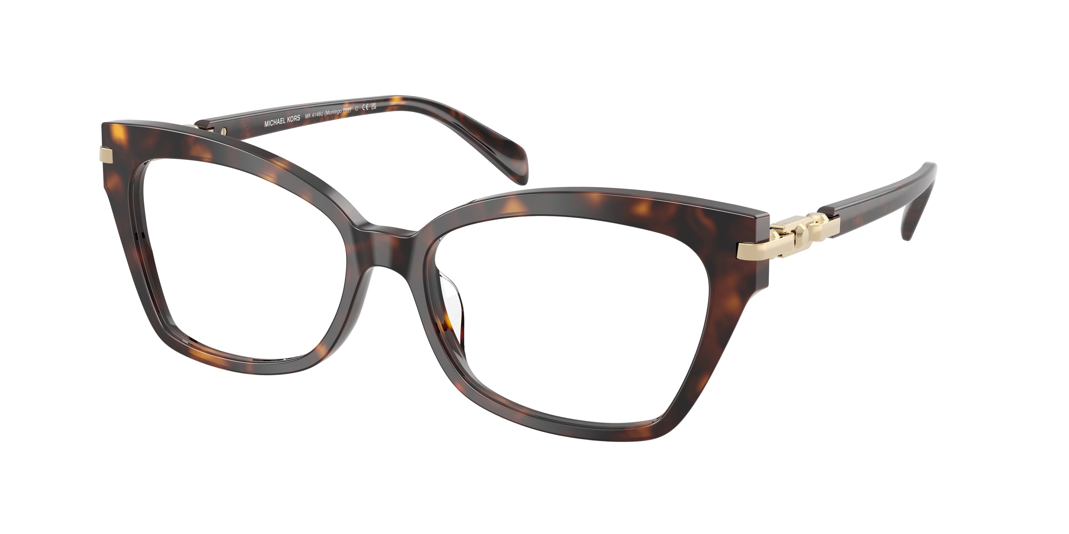 Michael Kors MONTEGO BAY MK4146U Square Eyeglasses 3006-Dark Tortoise 56-140-16 - Color Map Tortoise