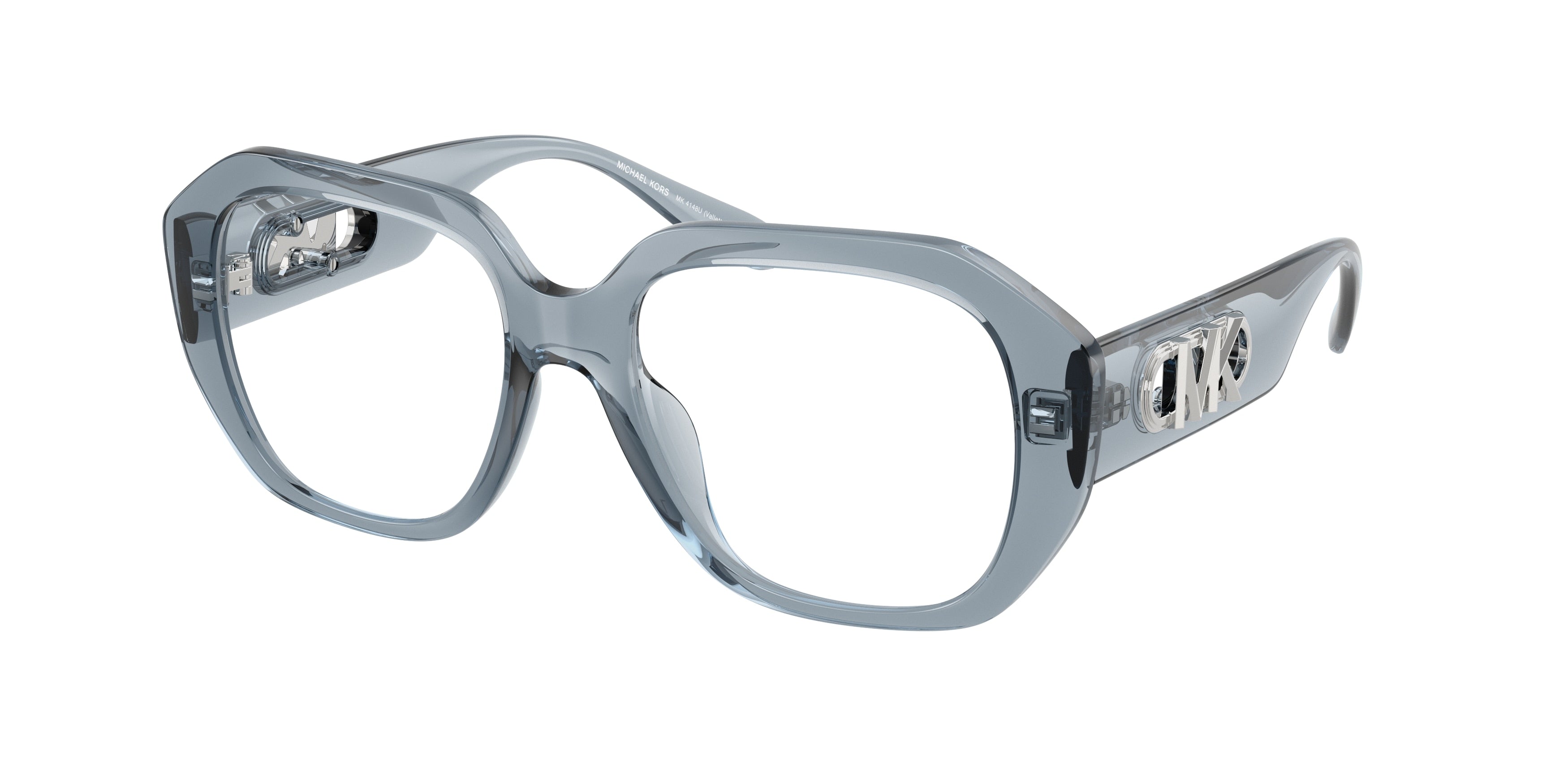 Michael Kors VALLETTA MK4148U Irregular Eyeglasses 4014-Denim Transparent 52-145-17 - Color Map Blue