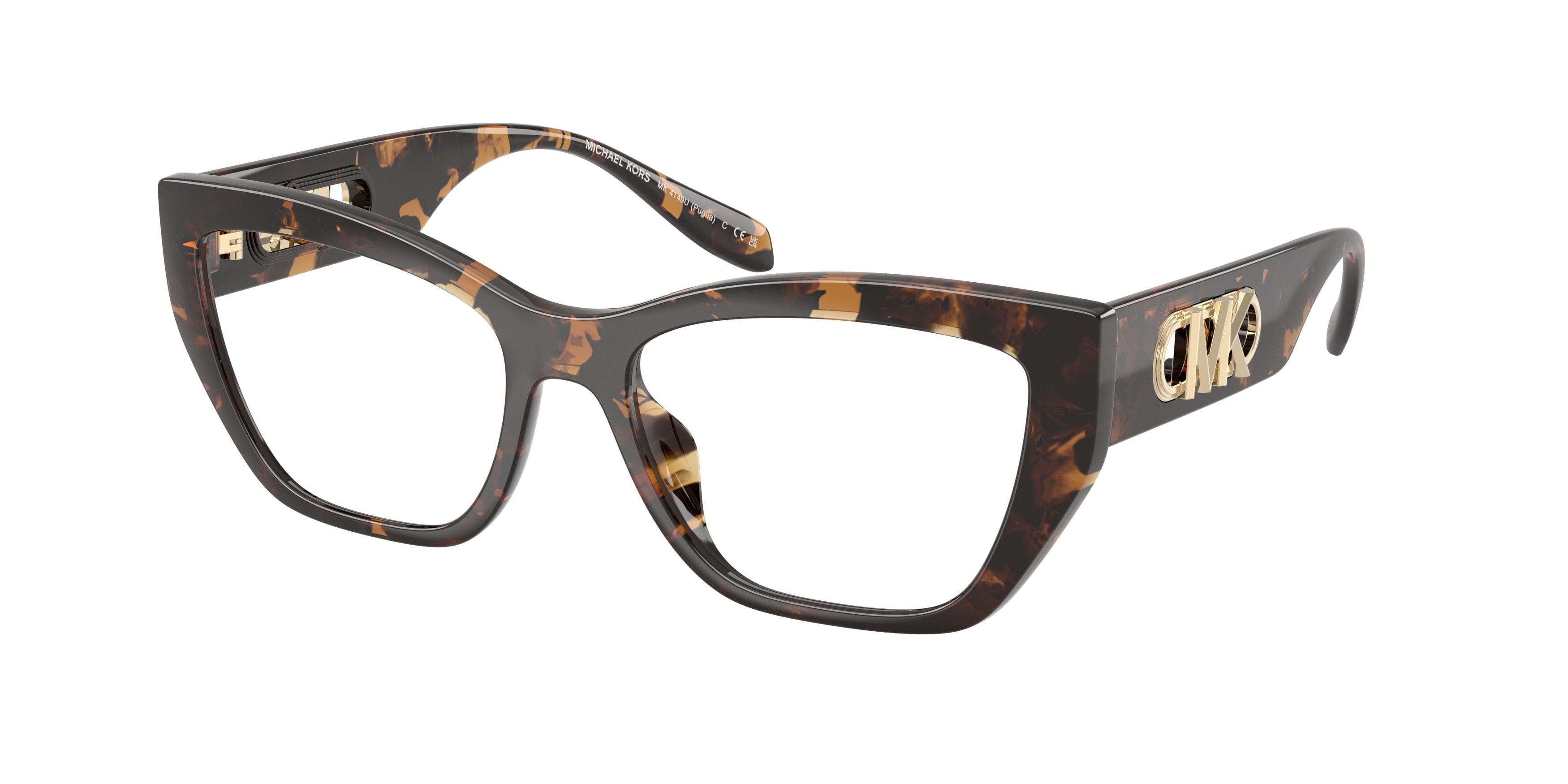 Michael Kors PUGLIA MK4149U Square Eyeglasses 3006-Dark Tortoise 54-145-17 - Color Map Tortoise