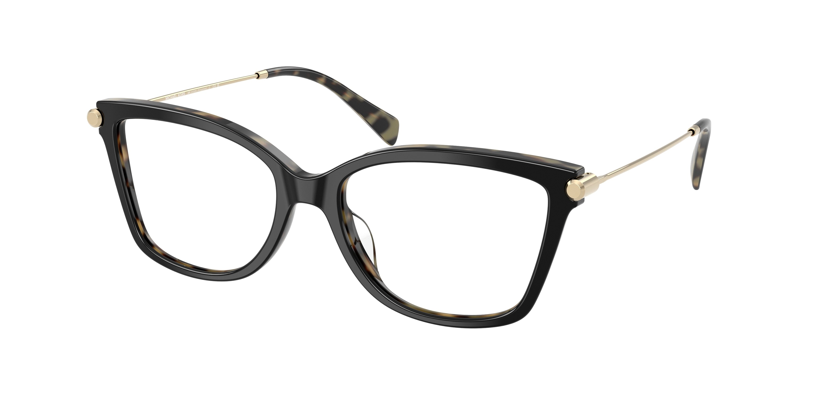 Michael Kors KINGSTON MK4150U Square Eyeglasses 3950-Black/Amber Tortoise 54-140-17 - Color Map Black