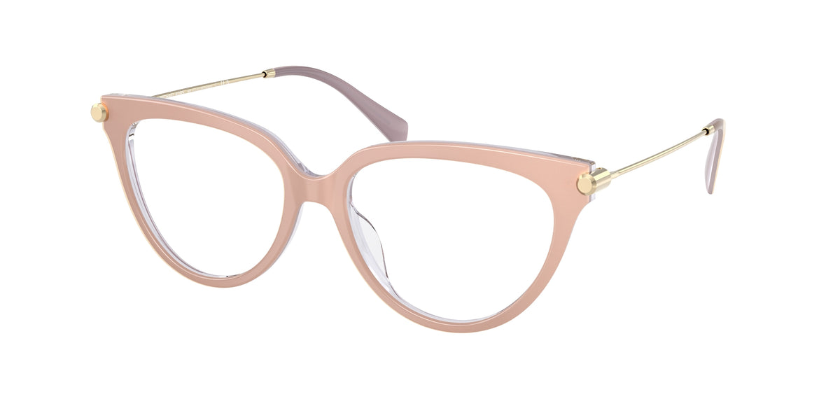 Michael Kors WINDHAM MK4151U Cat Eye Eyeglasses 4015-Light Sand Laminate 53-140-16 - Color Map White