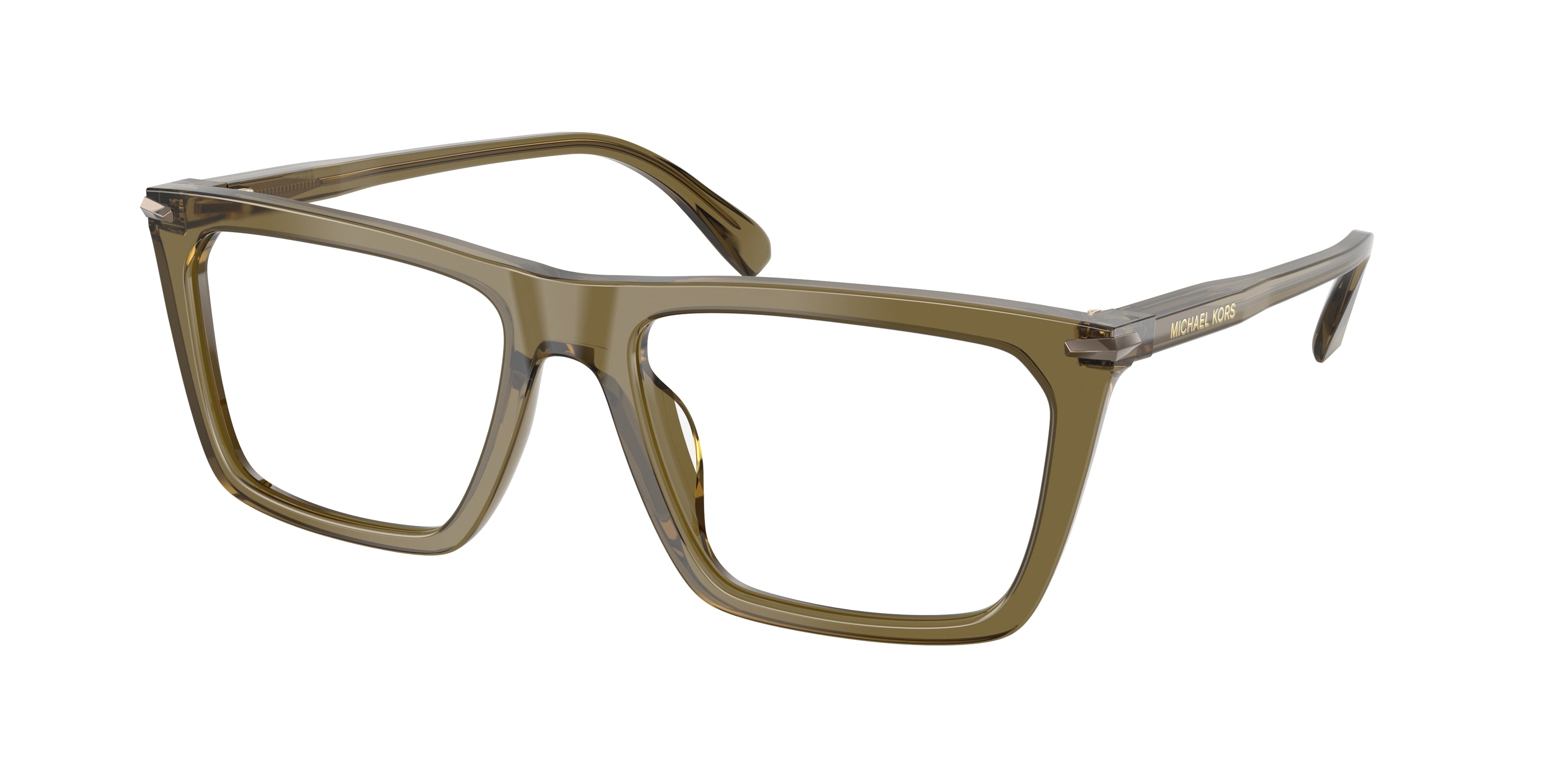 Michael Kors ECHO PARK MK4157U Rectangle Eyeglasses 4012-Olive Transparent 56-145-18 - Color Map Green