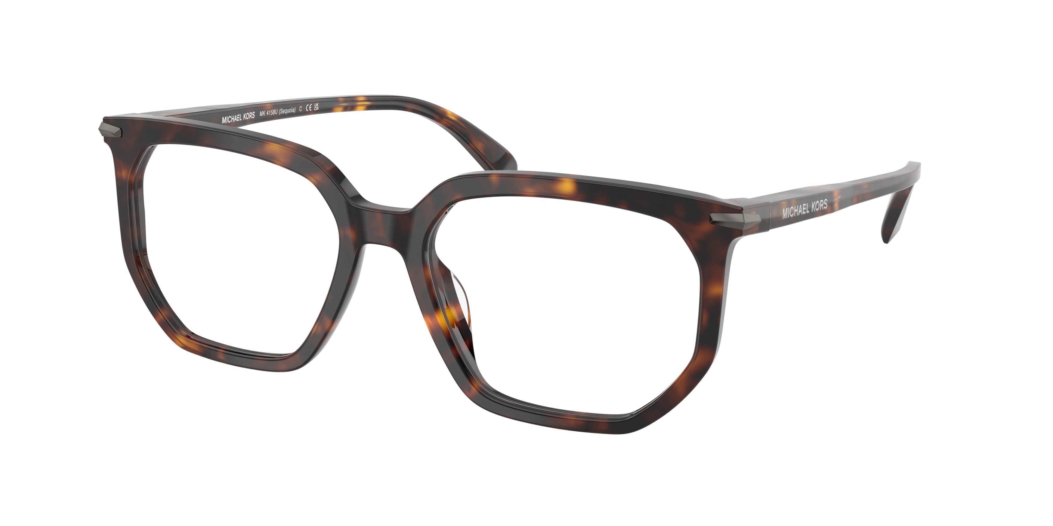 Michael Kors SEQUOIA MK4158U Irregular Eyeglasses 3006-Dark Tortoise 55-145-18 - Color Map Tortoise
