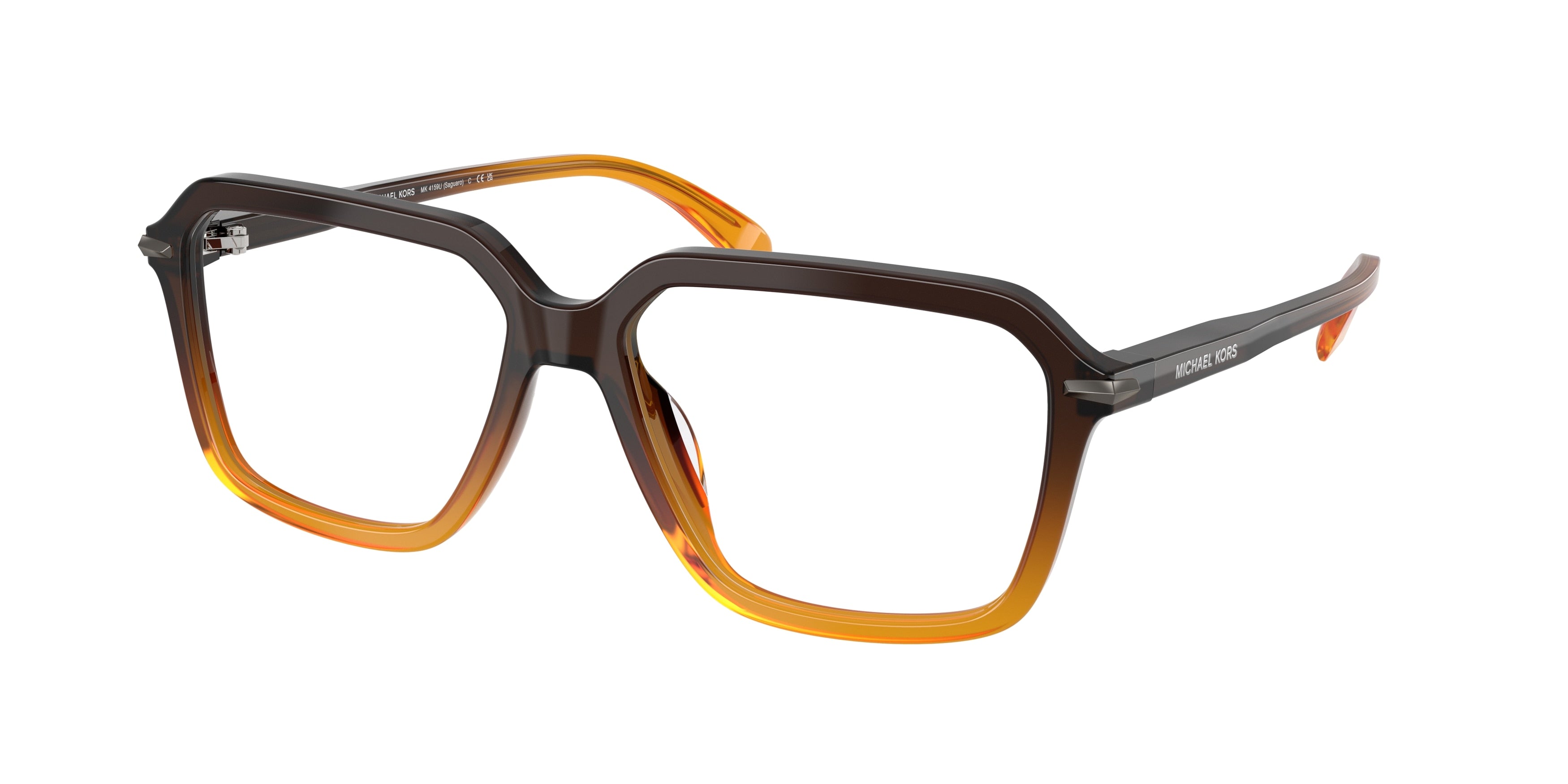 Michael Kors SAGUARO MK4159U Square Eyeglasses 4010-Amber Gradient 57-145-16 - Color Map Orange