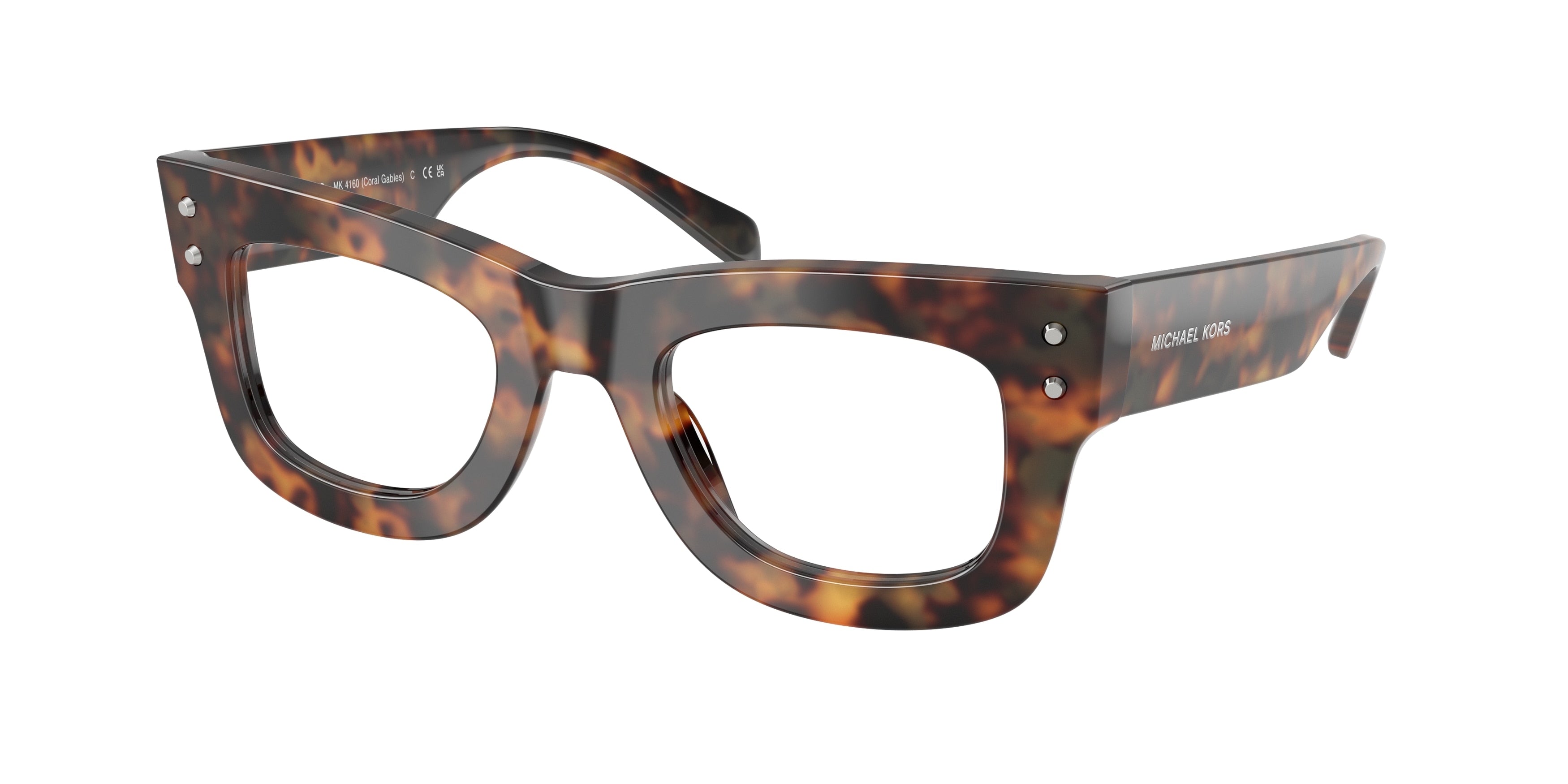Michael Kors CORAL GABLES MK4160 Square Eyeglasses 3904-Saddle Tortoise 47-140-23 - Color Map Tortoise
