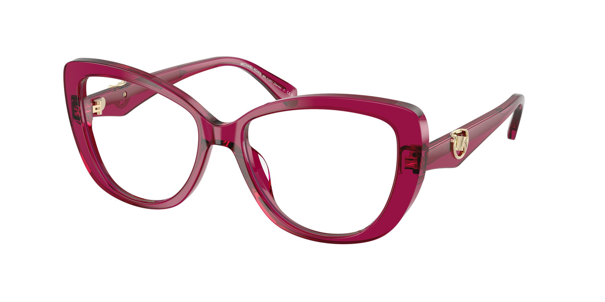 Michael Kors DERVIO MK4163U Butterfly Eyeglasses 4032-Transparent Plum 54-140-16 - Color Map Violet