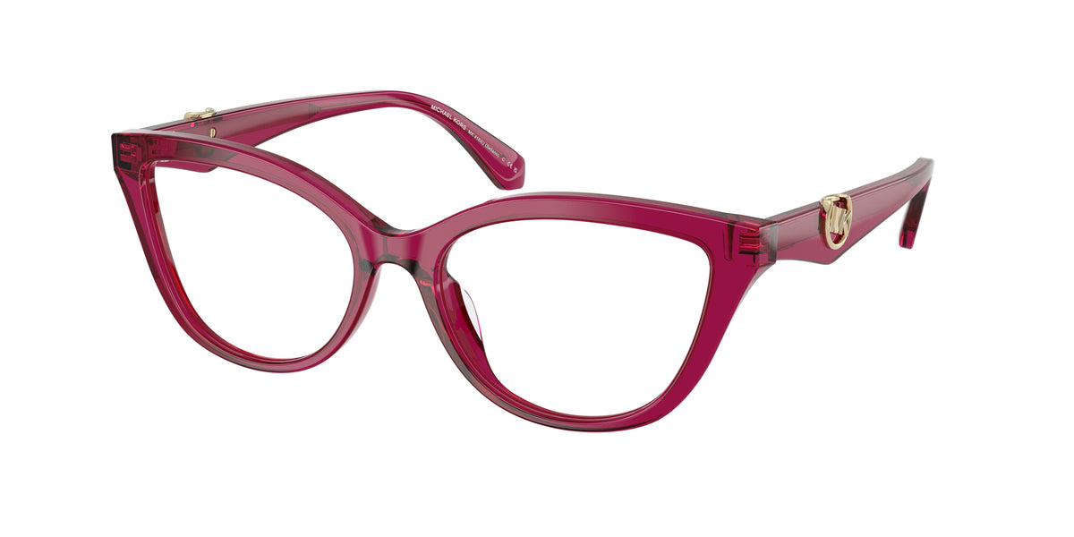 Michael Kors BELLANO MK4164U Cat Eye Eyeglasses 4032-Transparent Plum 54-140-17 - Color Map Violet