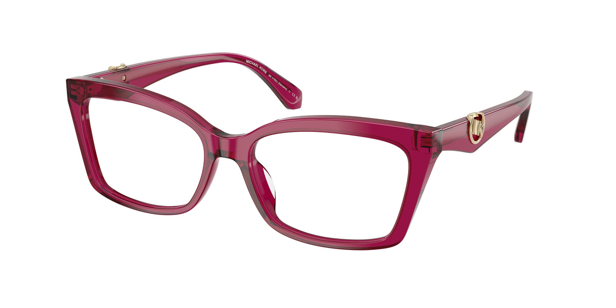 Michael Kors GARZENO MK4165U Rectangle Eyeglasses 4032-Transparent Plum 53-140-16 - Color Map Violet