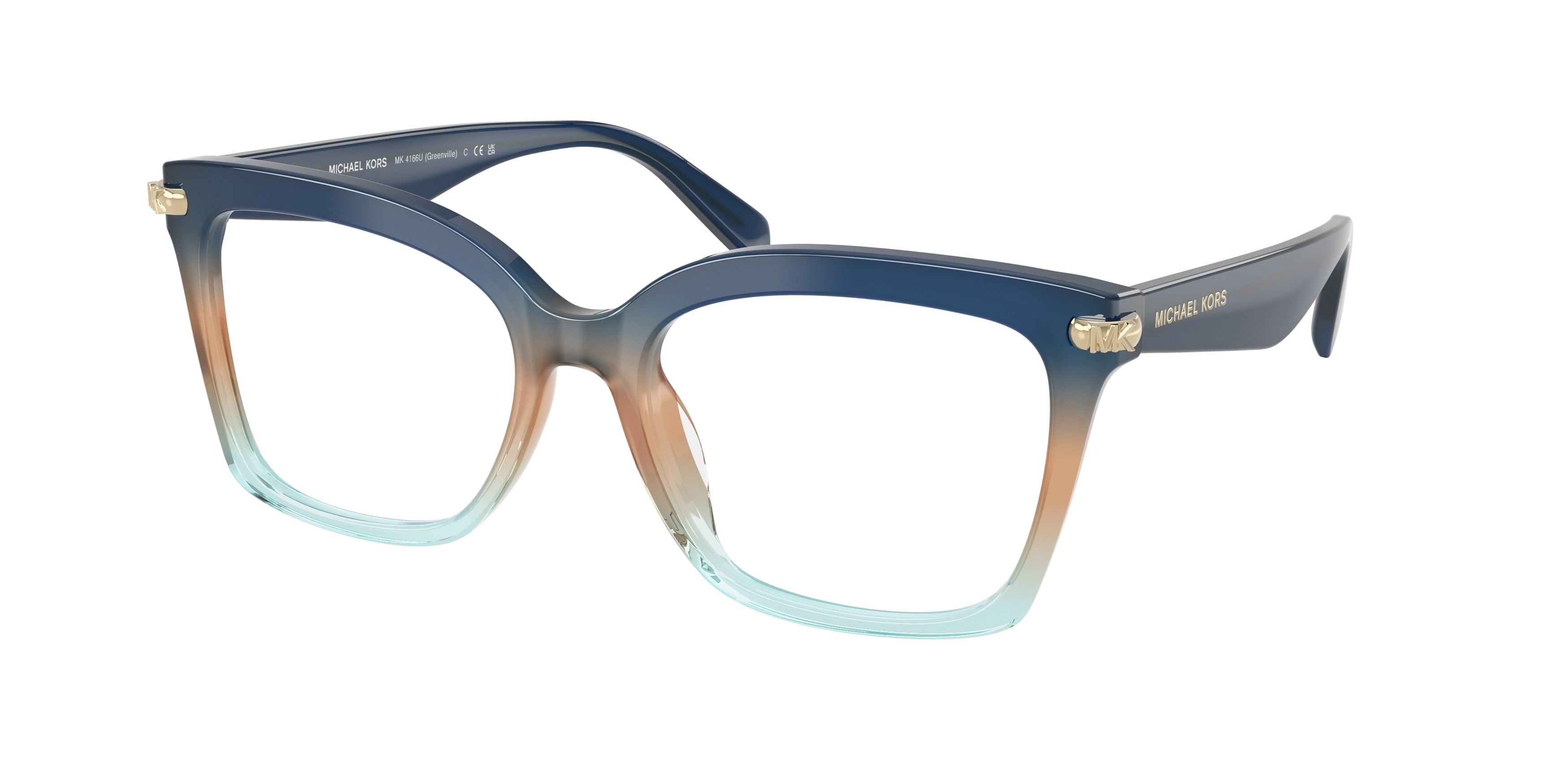 Michael Kors GREENVILLE MK4166U Square Eyeglasses  4037-Navy Gradient 53-140-18 - Color Map Blue