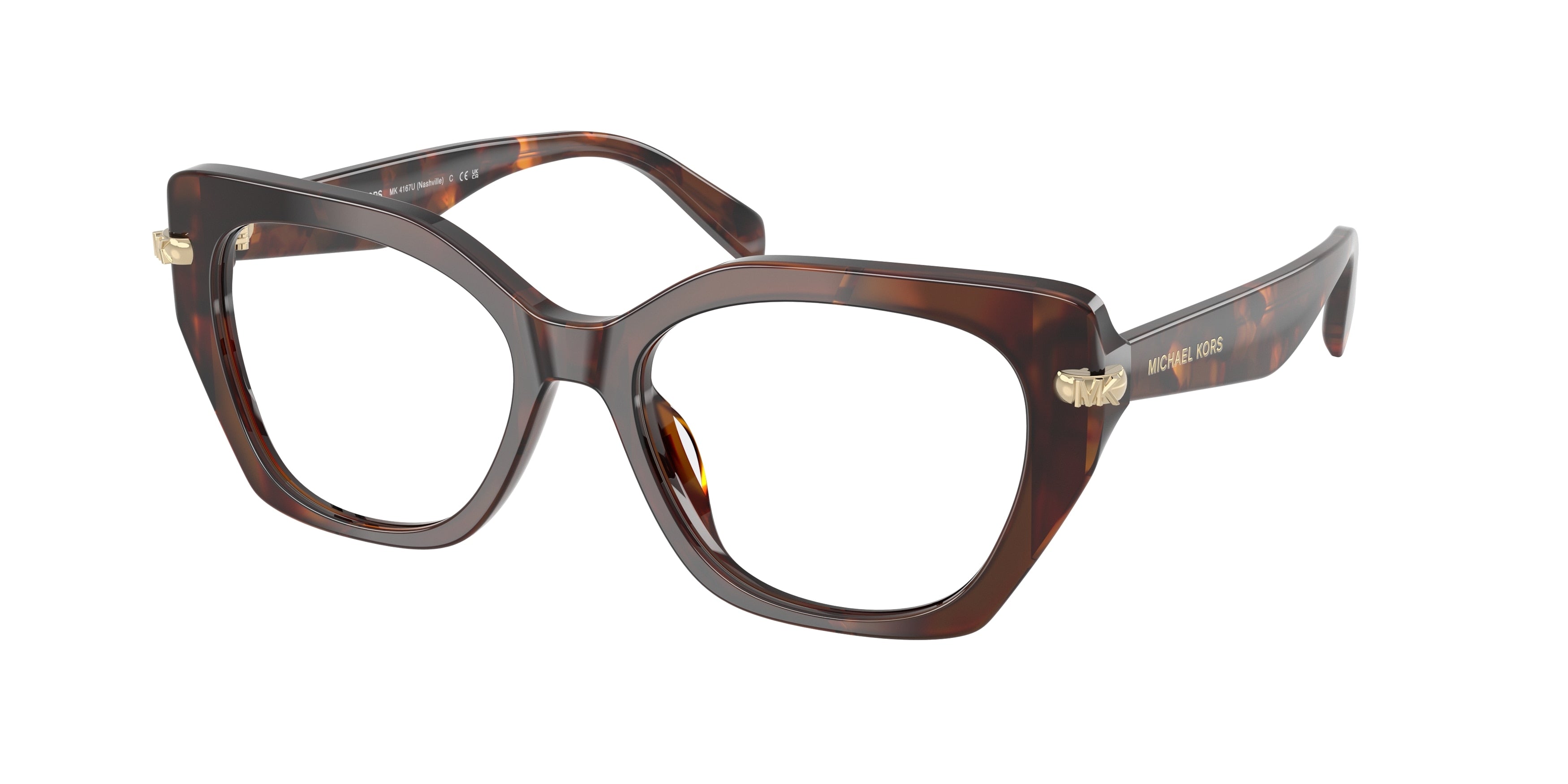 Michael Kors NASHVILLE MK4167U Irregular Eyeglasses  4031-Luggage Tortoise 53-140-17 - Color Map Tortoise
