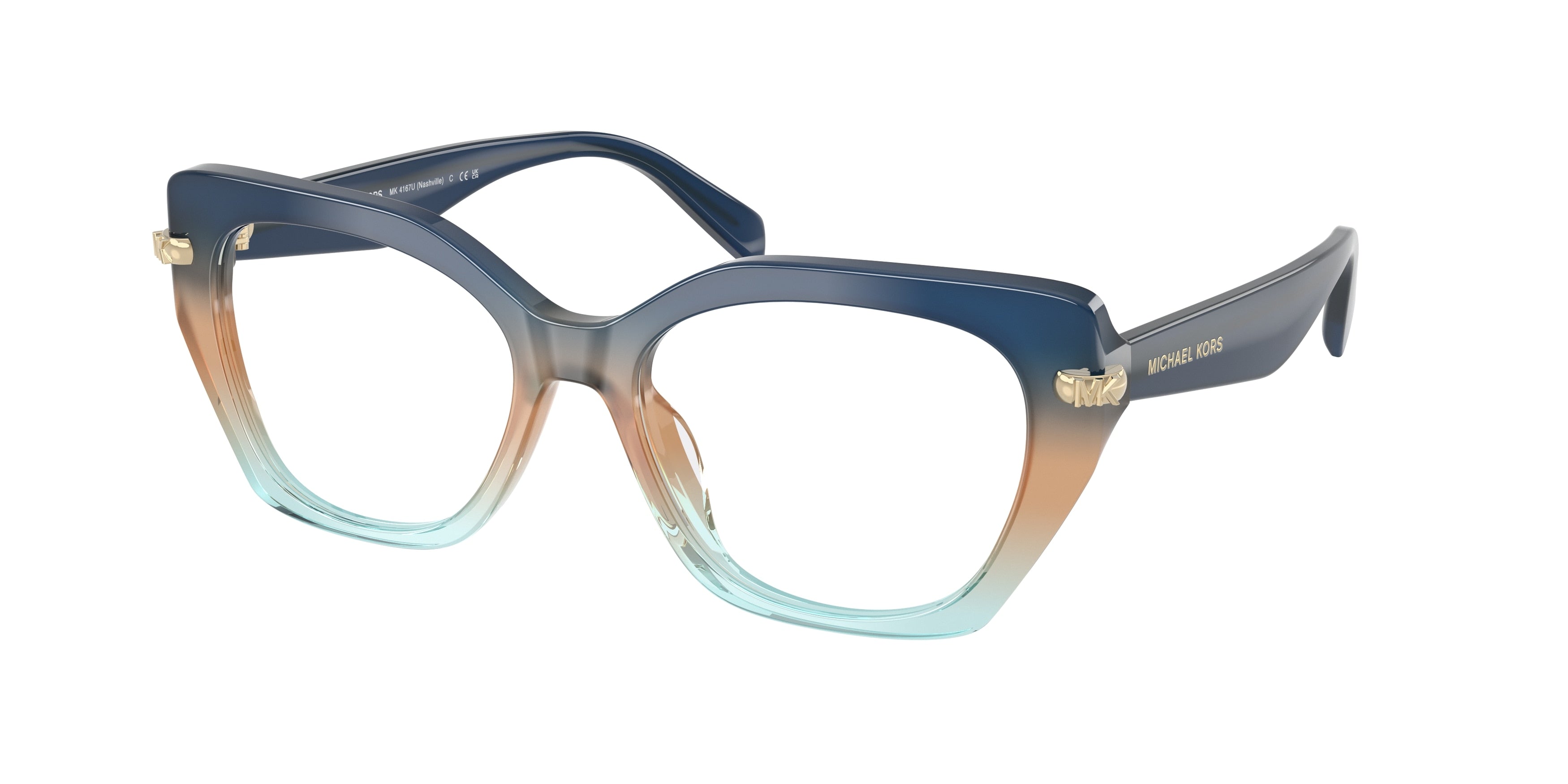 Michael Kors NASHVILLE MK4167U Irregular Eyeglasses  4037-Navy Gradient 53-140-17 - Color Map Blue
