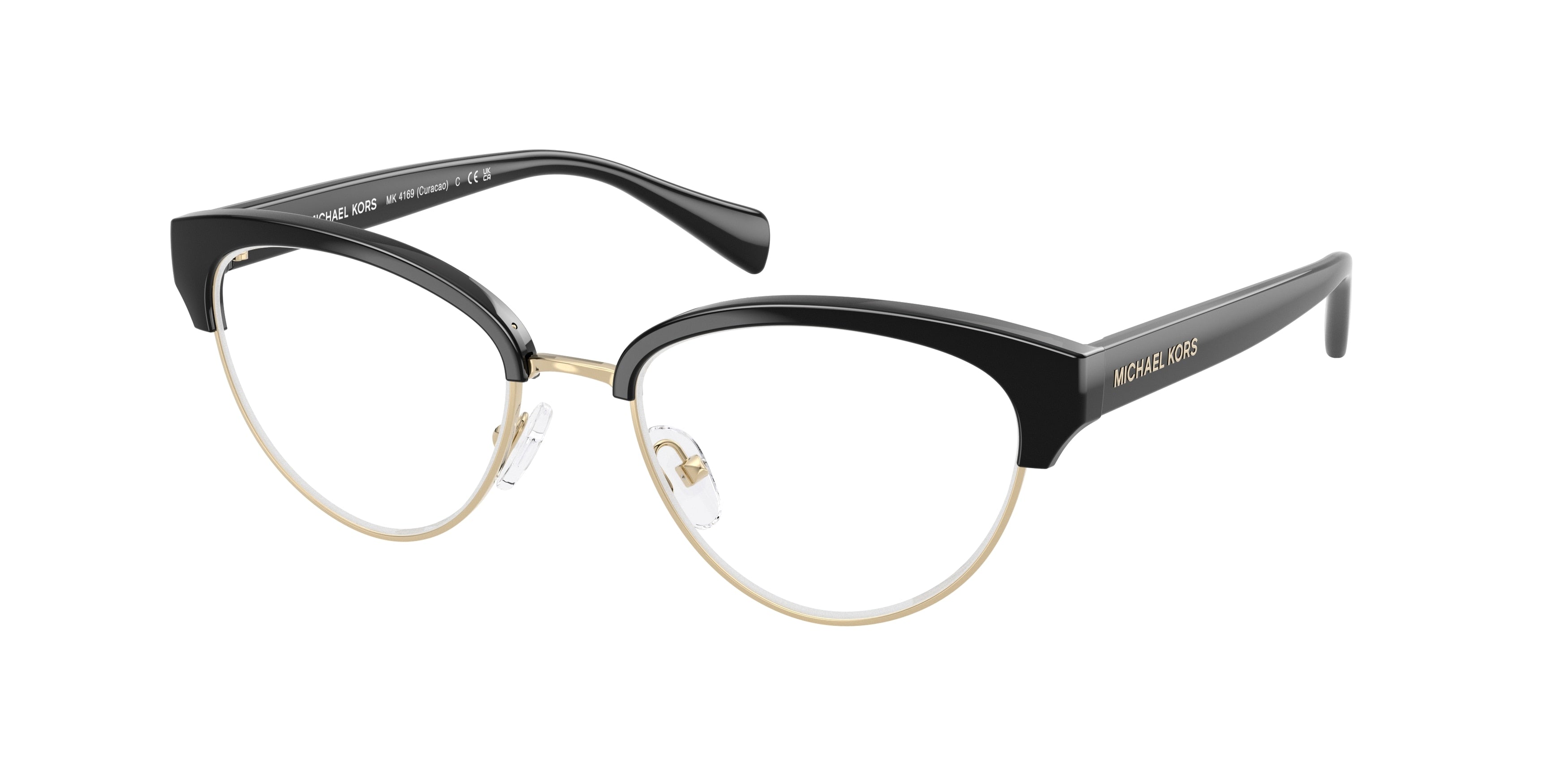 Michael Kors CURACAO MK4169 Cat Eye Eyeglasses  3005-Black 52-140-18 - Color Map Black