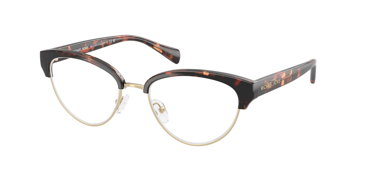 Michael Kors CURACAO MK4169 Cat Eye Eyeglasses 3006-Dark Tortoise 52-140-18 - Color Map Tortoise
