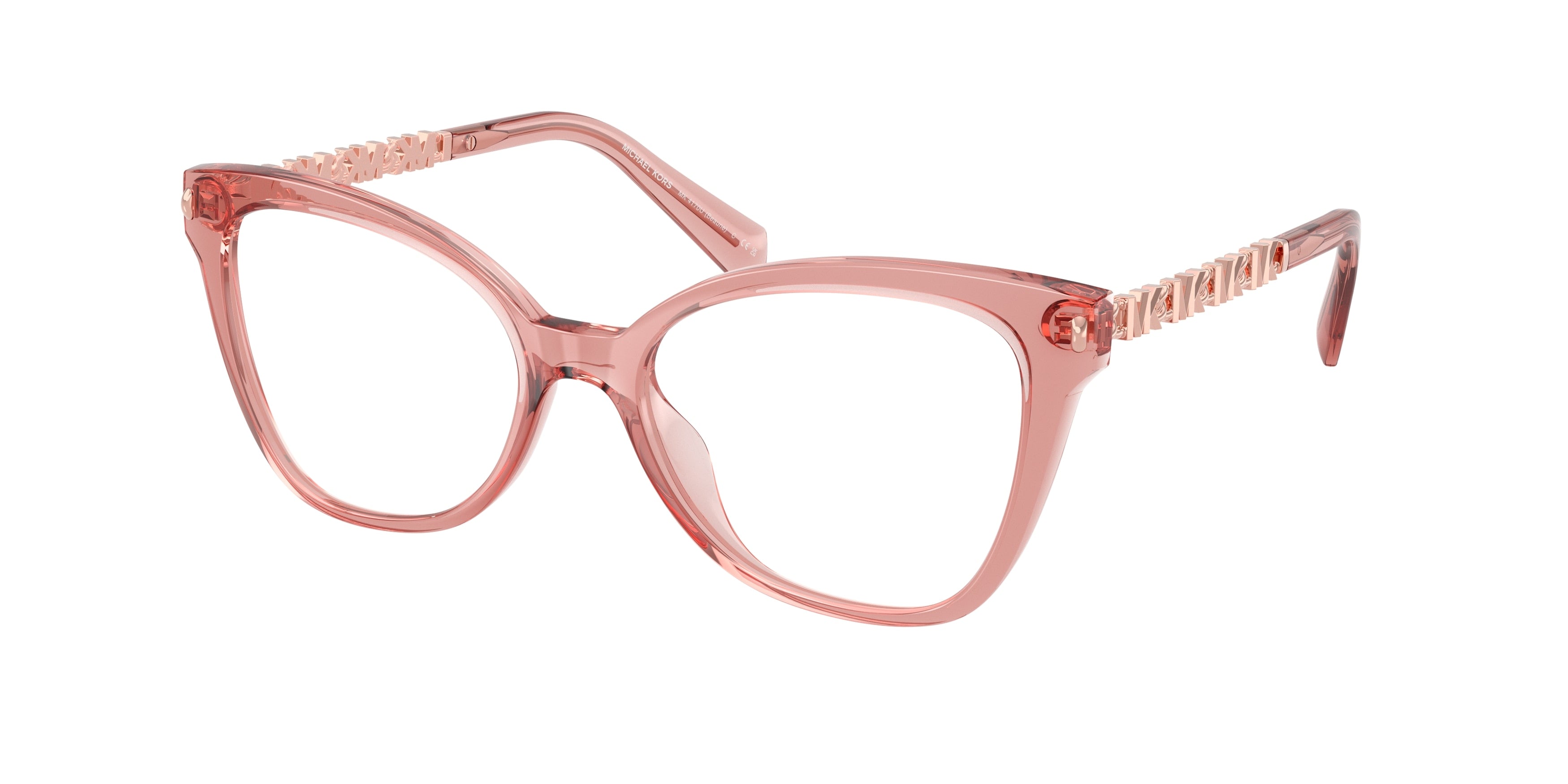 Michael Kors BEAUNE MK4170U Butterfly Eyeglasses  3101-Pink Transparent 52-140-17 - Color Map Pink