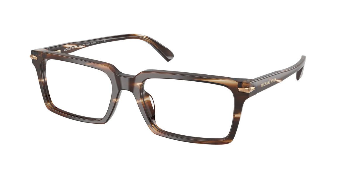 Michael Kors GRAND TARGHEE MK4173U Rectangle Eyeglasses 4039-Brown Horn 56-145-18 - Color Map Brown