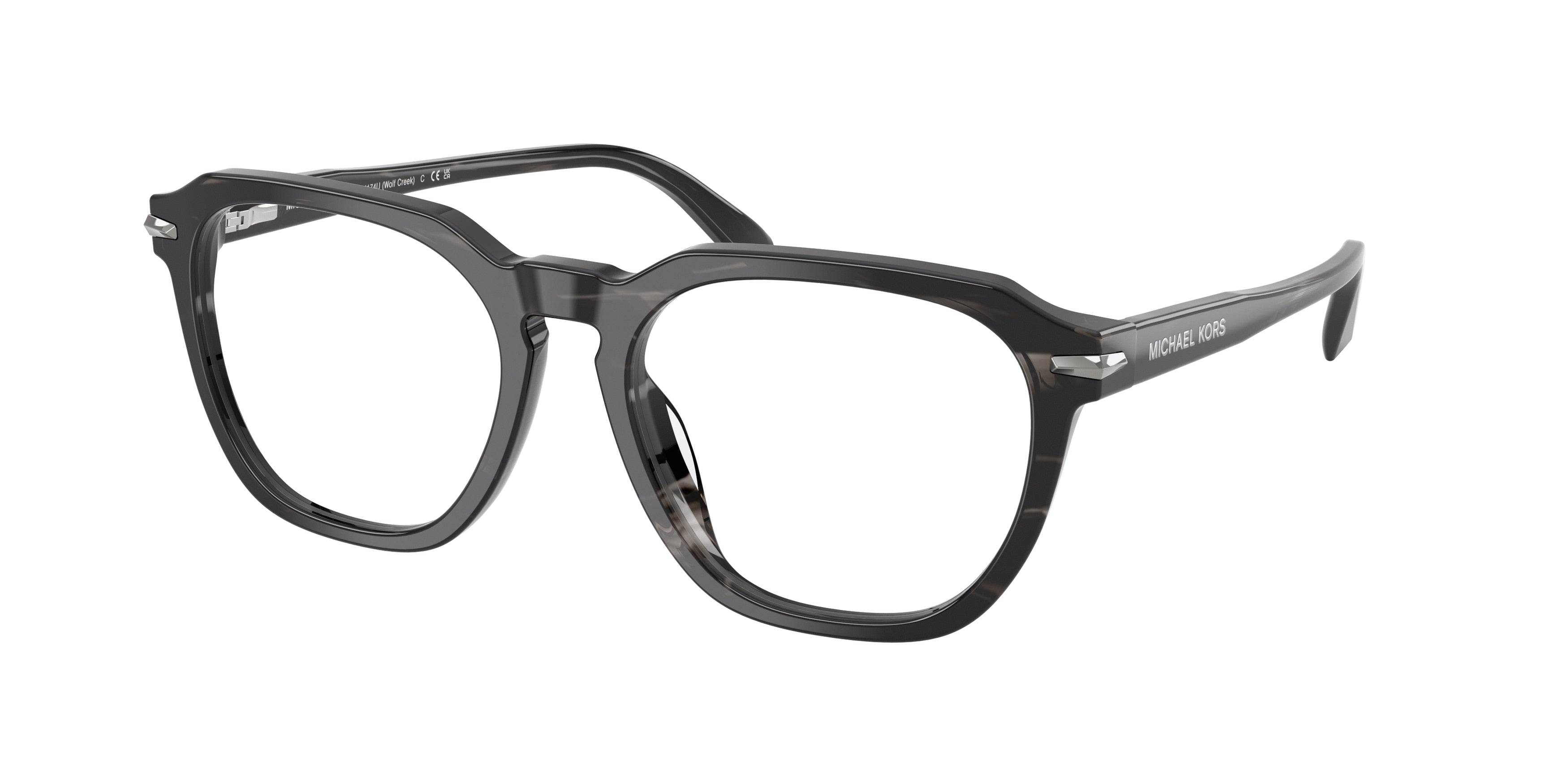 Michael Kors WOLF CREEK MK4174U Square Eyeglasses  4034-Black Horn 54-145-18 - Color Map Black