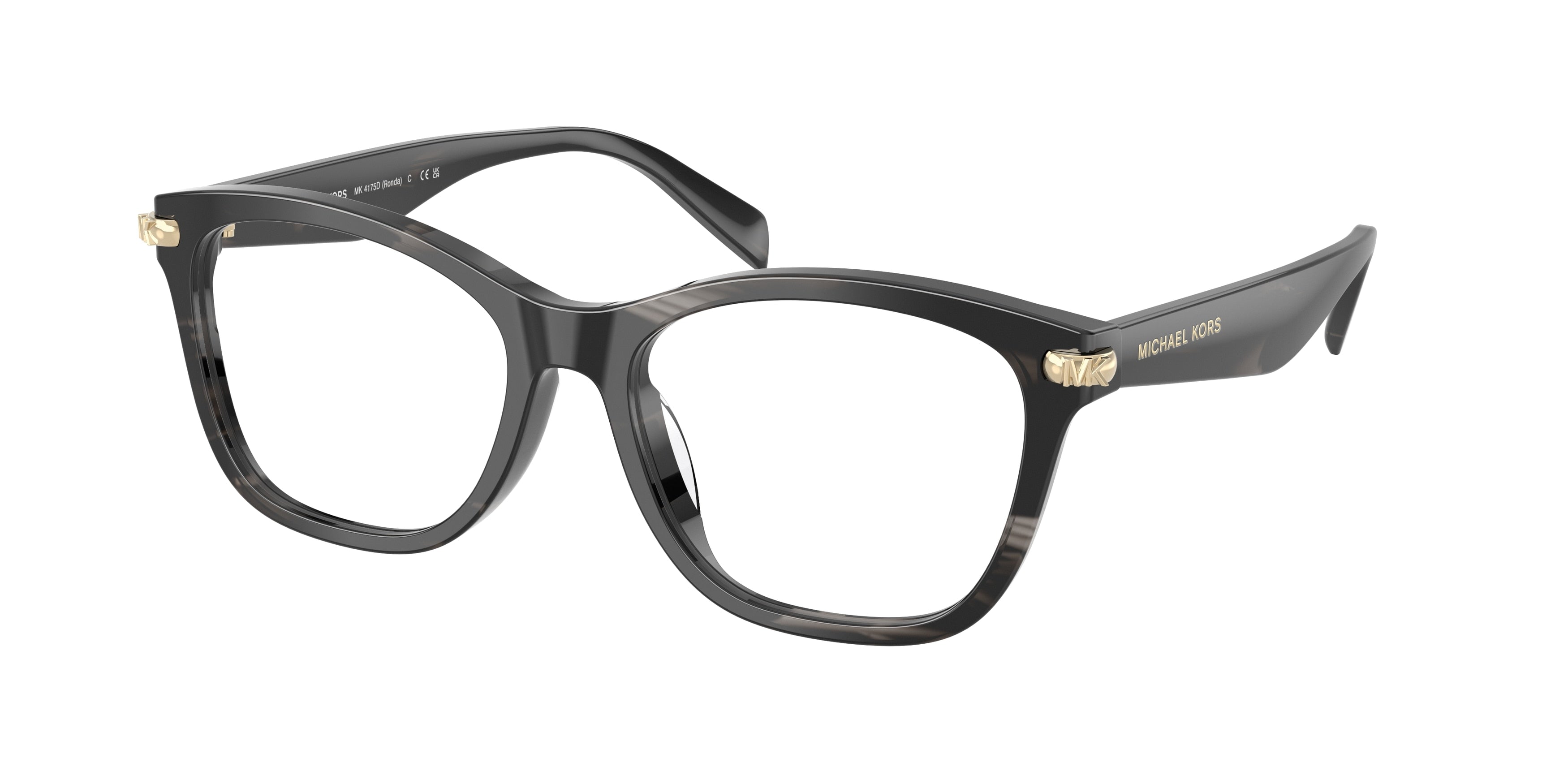 Michael Kors RONDA MK4175D Square Eyeglasses  4034-Black Horn 54-145-17 - Color Map Black