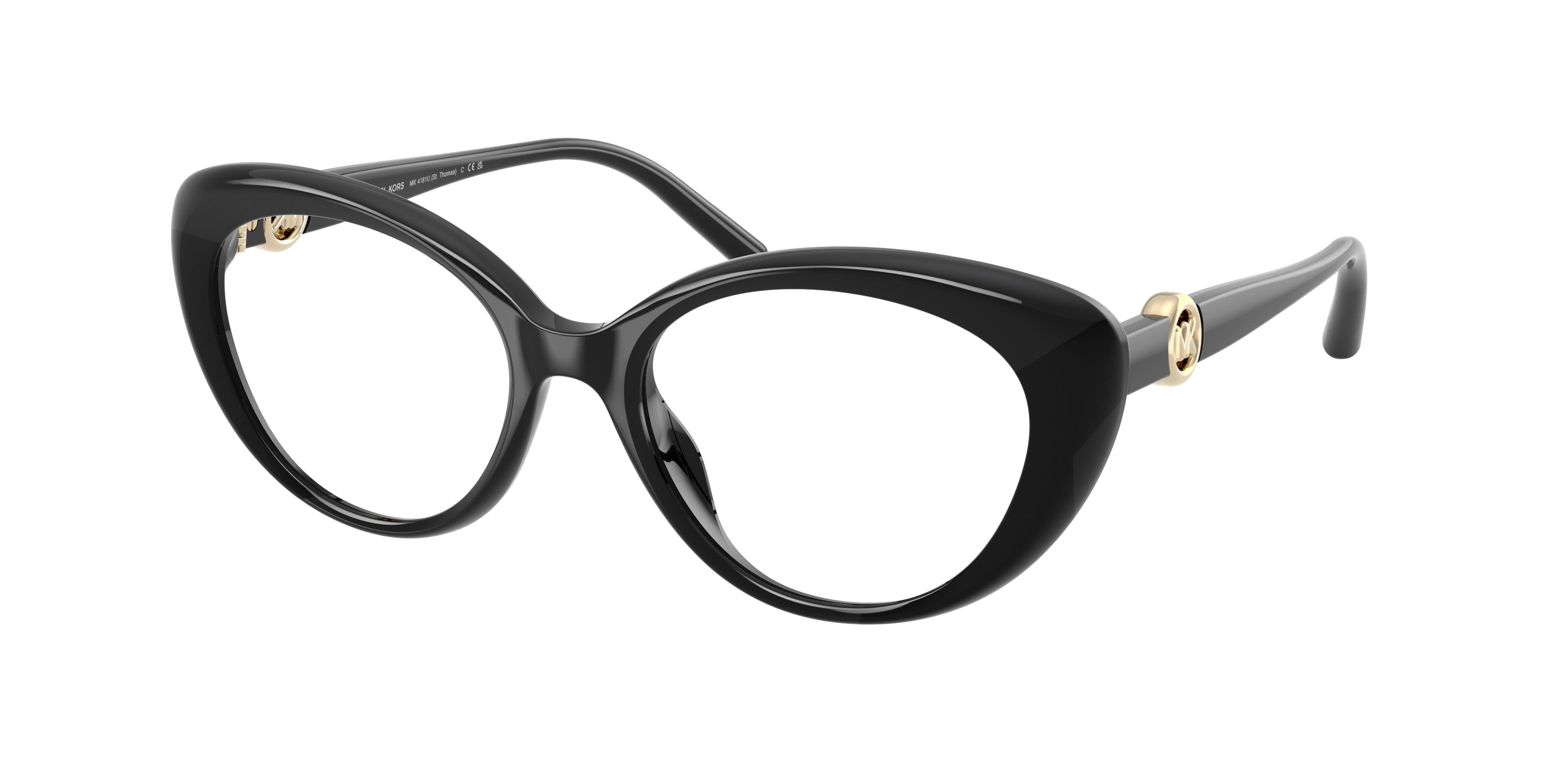 Michael Kors ST. THOMAS MK4181U Oval Eyeglasses 3005-Black 53-140-18 - Color Map Black