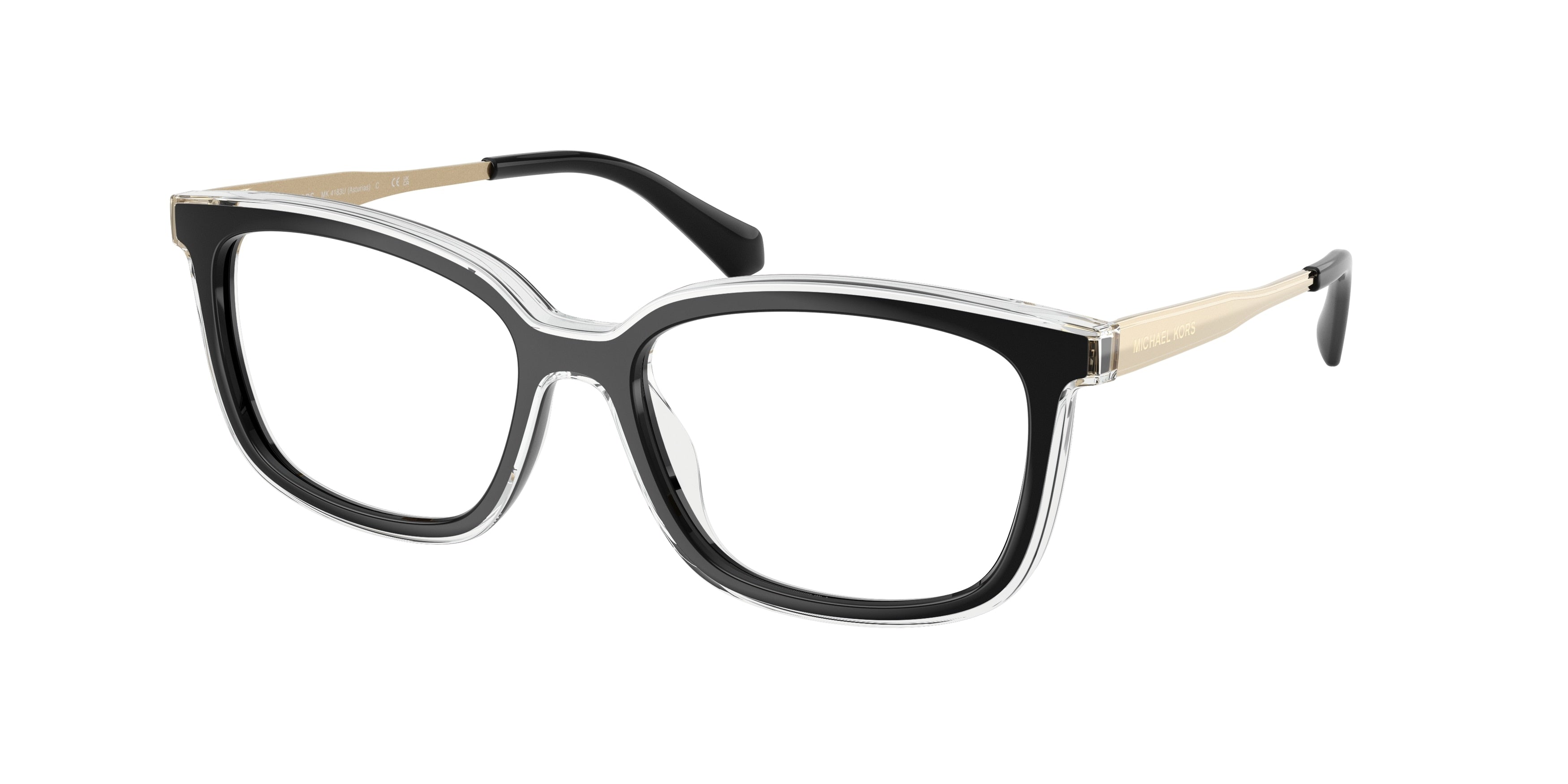Michael Kors ASTURIAS MK4183U Square Eyeglasses 3005-Black 53-140-16 - Color Map Black
