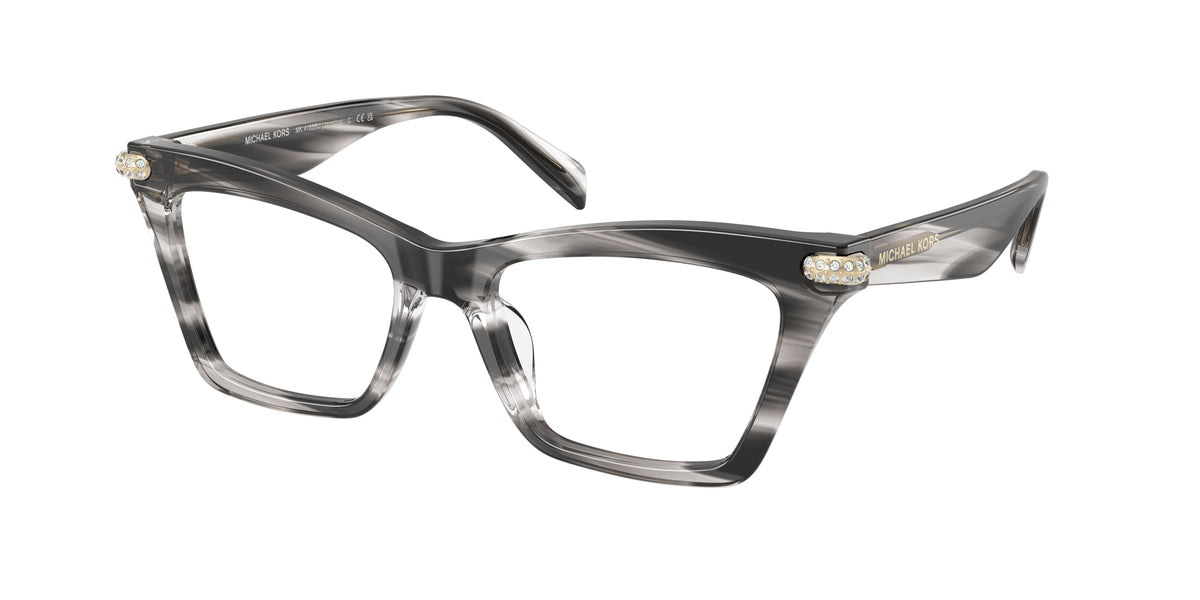 Michael Kors JAMAICA MK4185BU Cat Eye Eyeglasses 4034-Black Horn 52-140-17 - Color Map Black