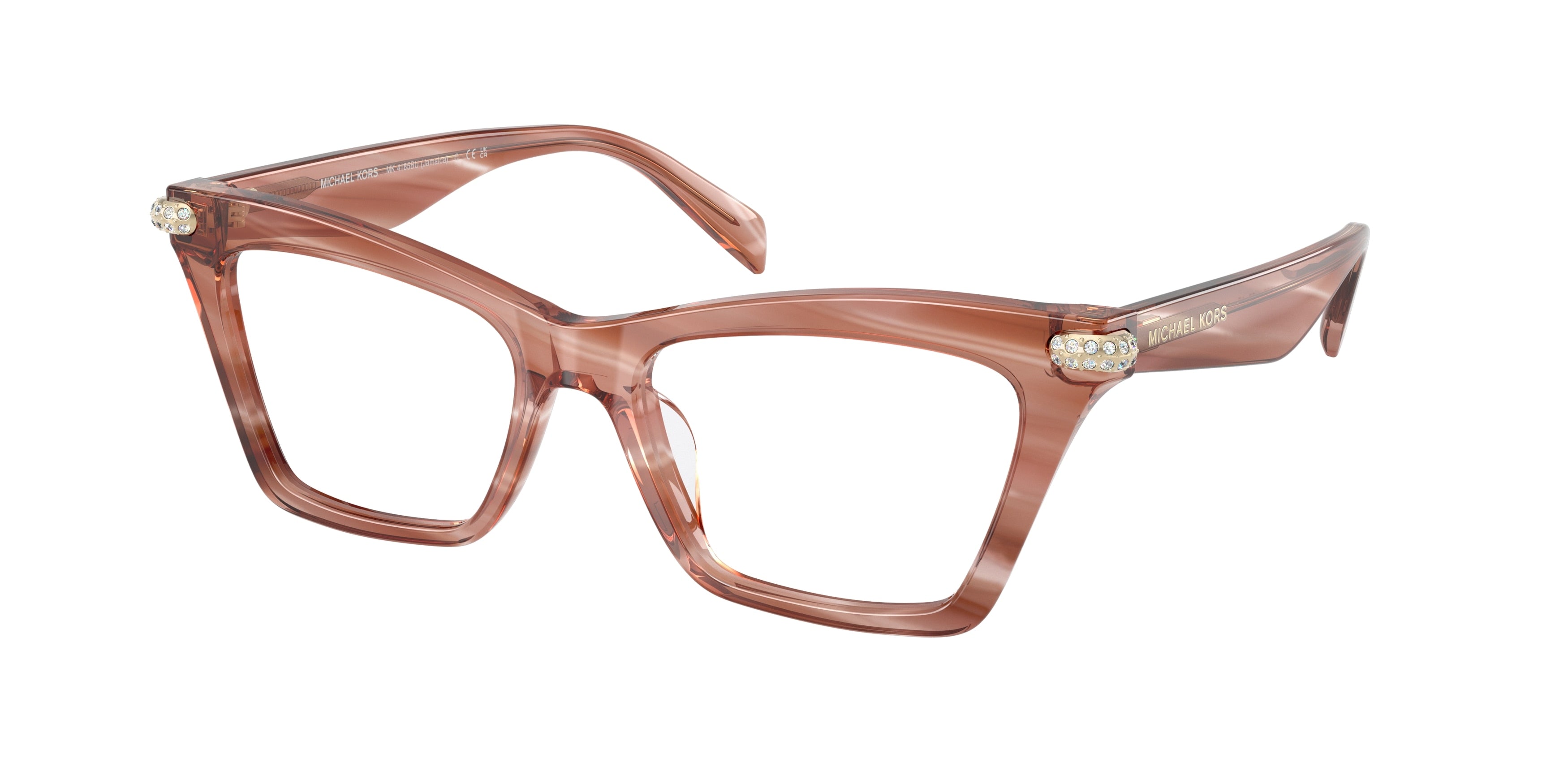 Michael Kors JAMAICA MK4185BU Cat Eye Eyeglasses 4056-Pink Horn 52-140-17 - Color Map Pink
