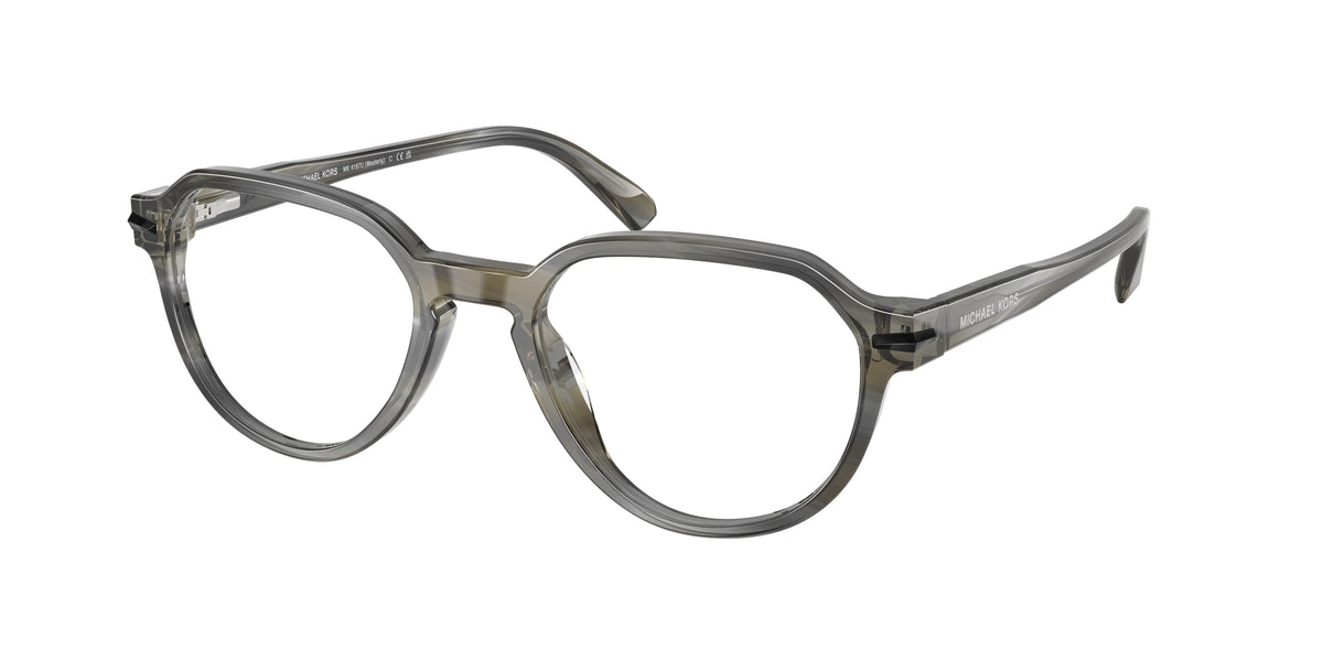 Michael Kors WESTERLY MK4187U Round Eyeglasses 4047-Charcoal Horn 52-145-20 - Color Map Pink