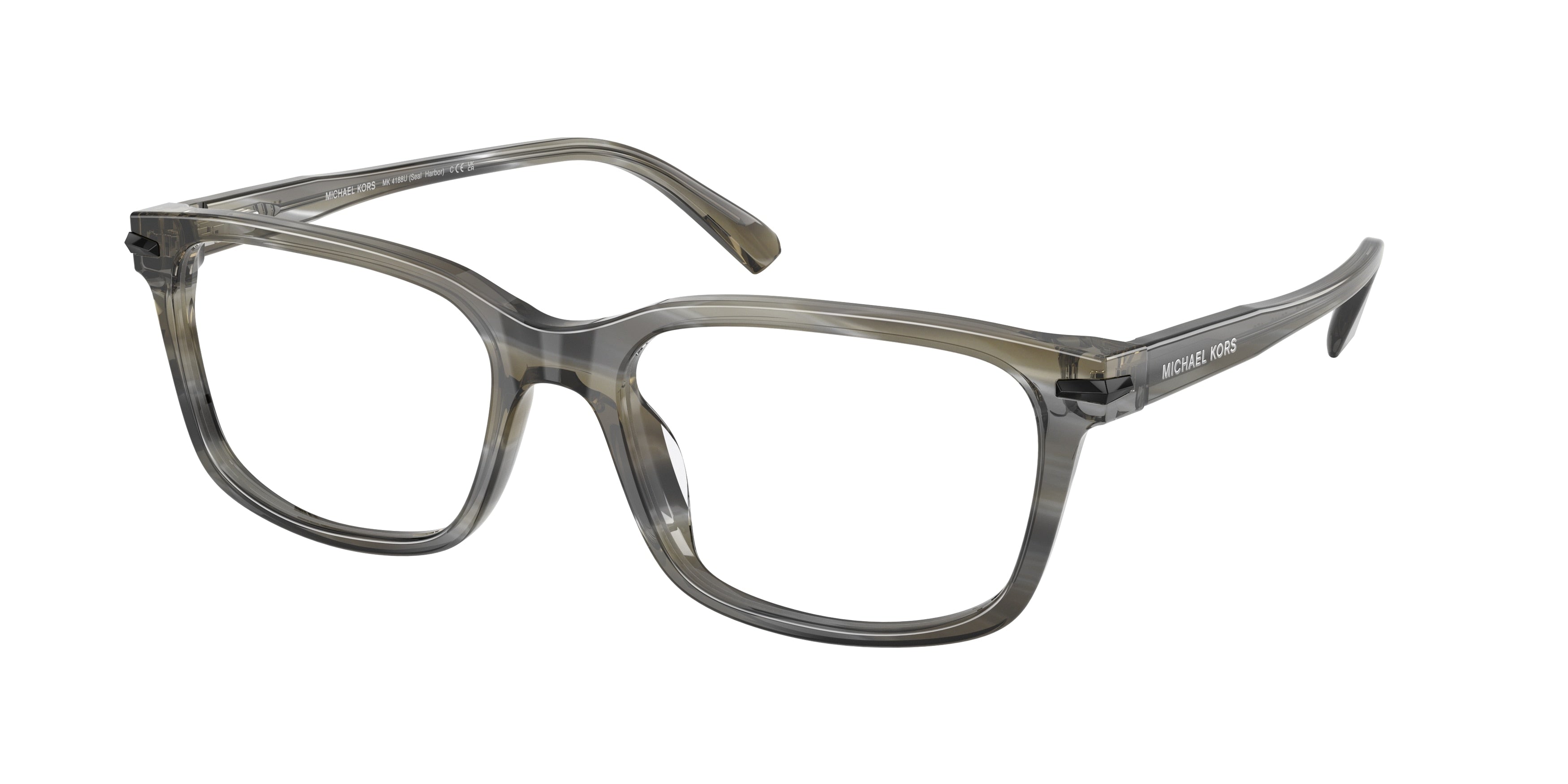 Michael Kors SEAL HARBOR MK4188U Square Eyeglasses 4047-Charcoal Horn 56-150-18 - Color Map Pink