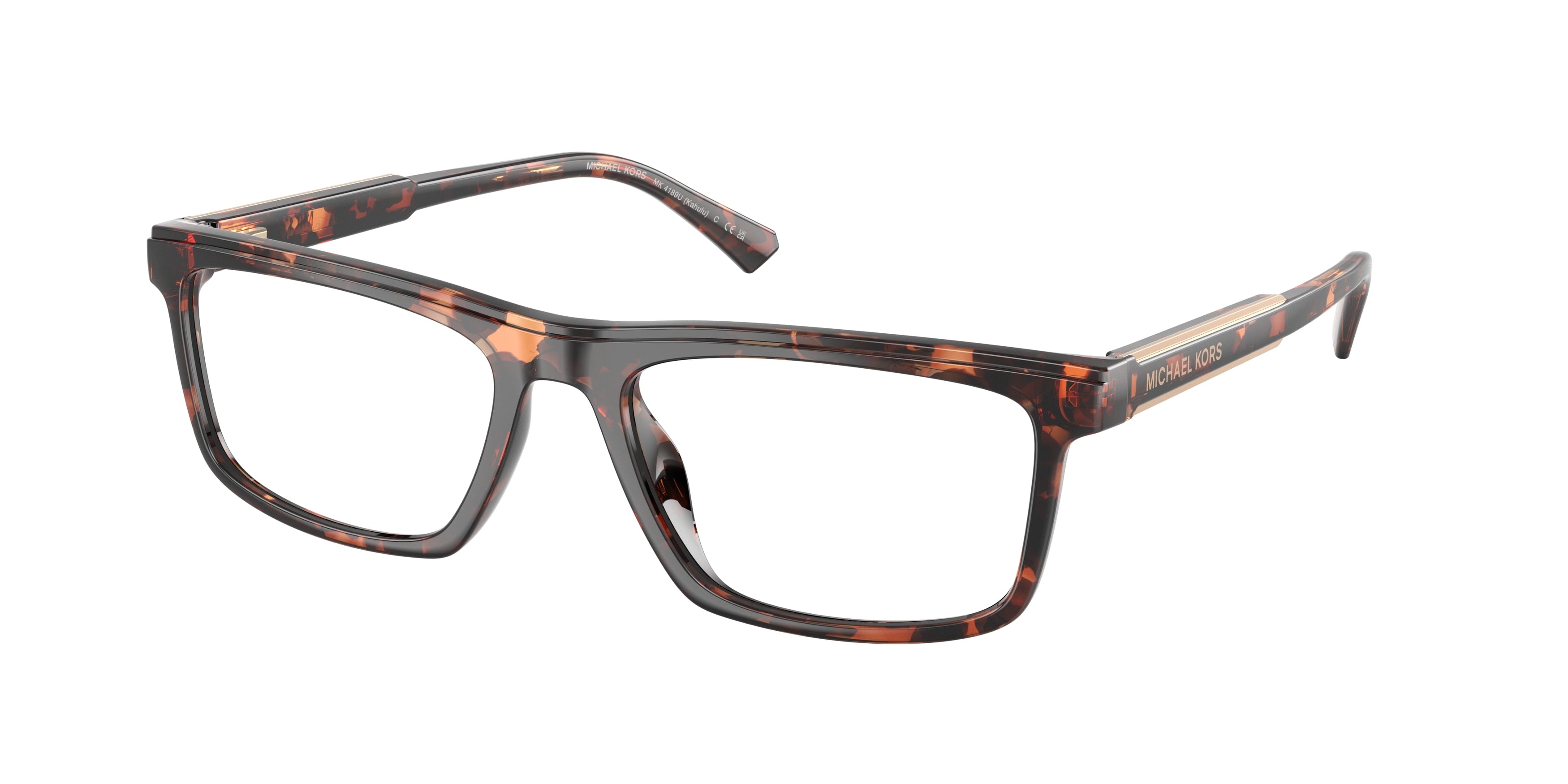 Michael Kors KAHULU MK4189U Rectangle Eyeglasses 3006-Dark Tortoise 55-145-18 - Color Map Tortoise