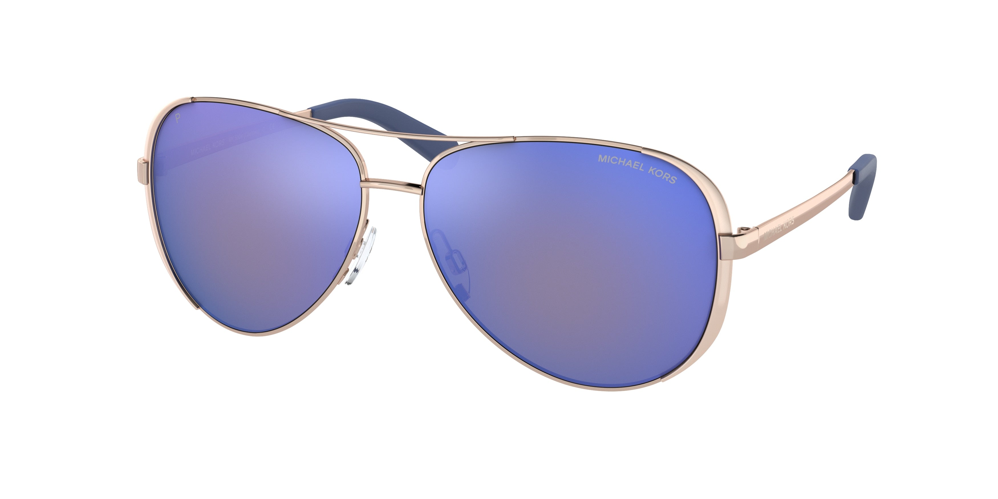 Michael Kors CHELSEA MK5004 Rectangle Sunglasses 100322-Rose Gold 59-135-13 - Color Map Gold