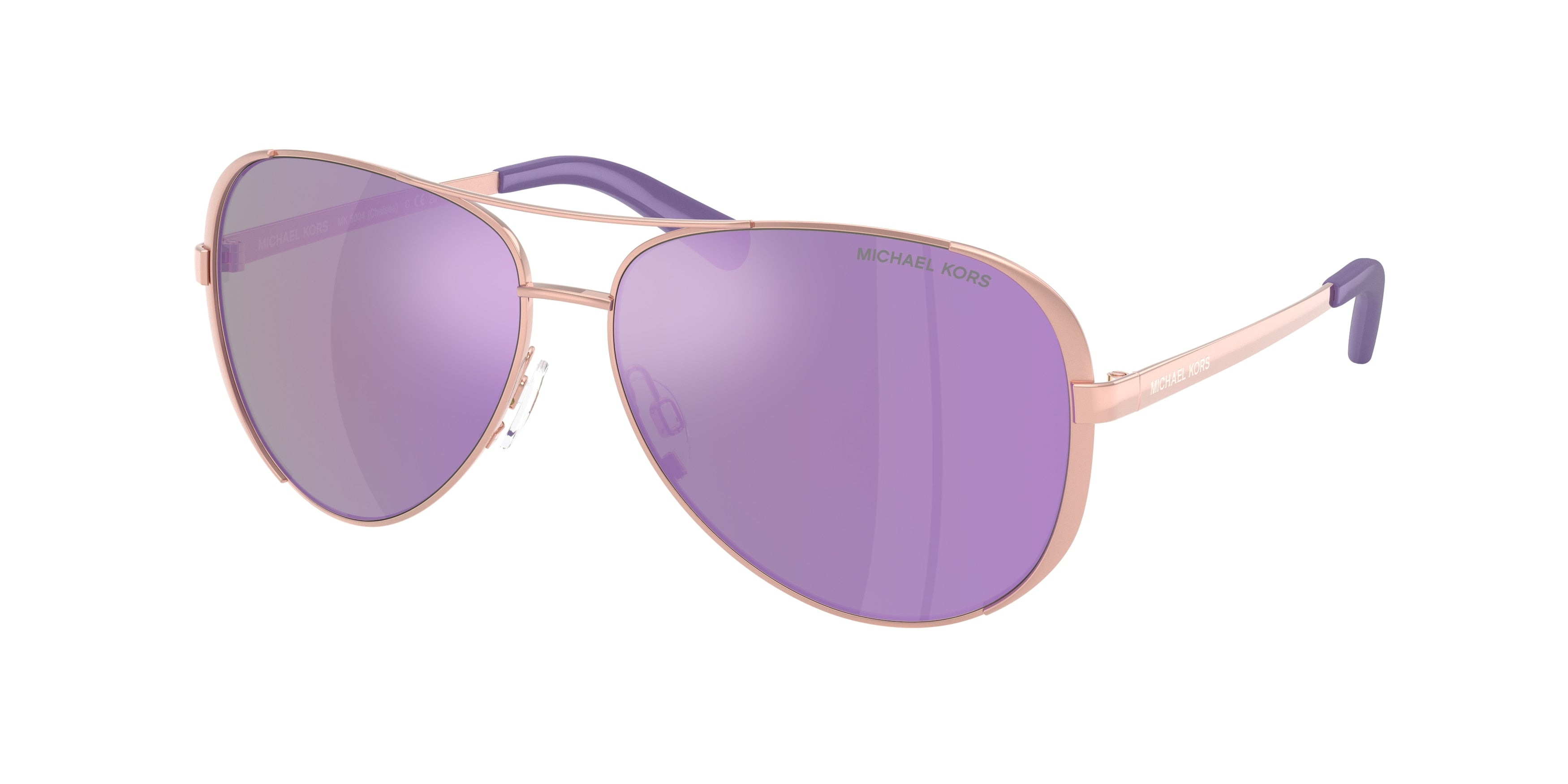 Michael Kors CHELSEA MK5004 Rectangle Sunglasses 10034V-Rose Gold 59-135-13 - Color Map Gold