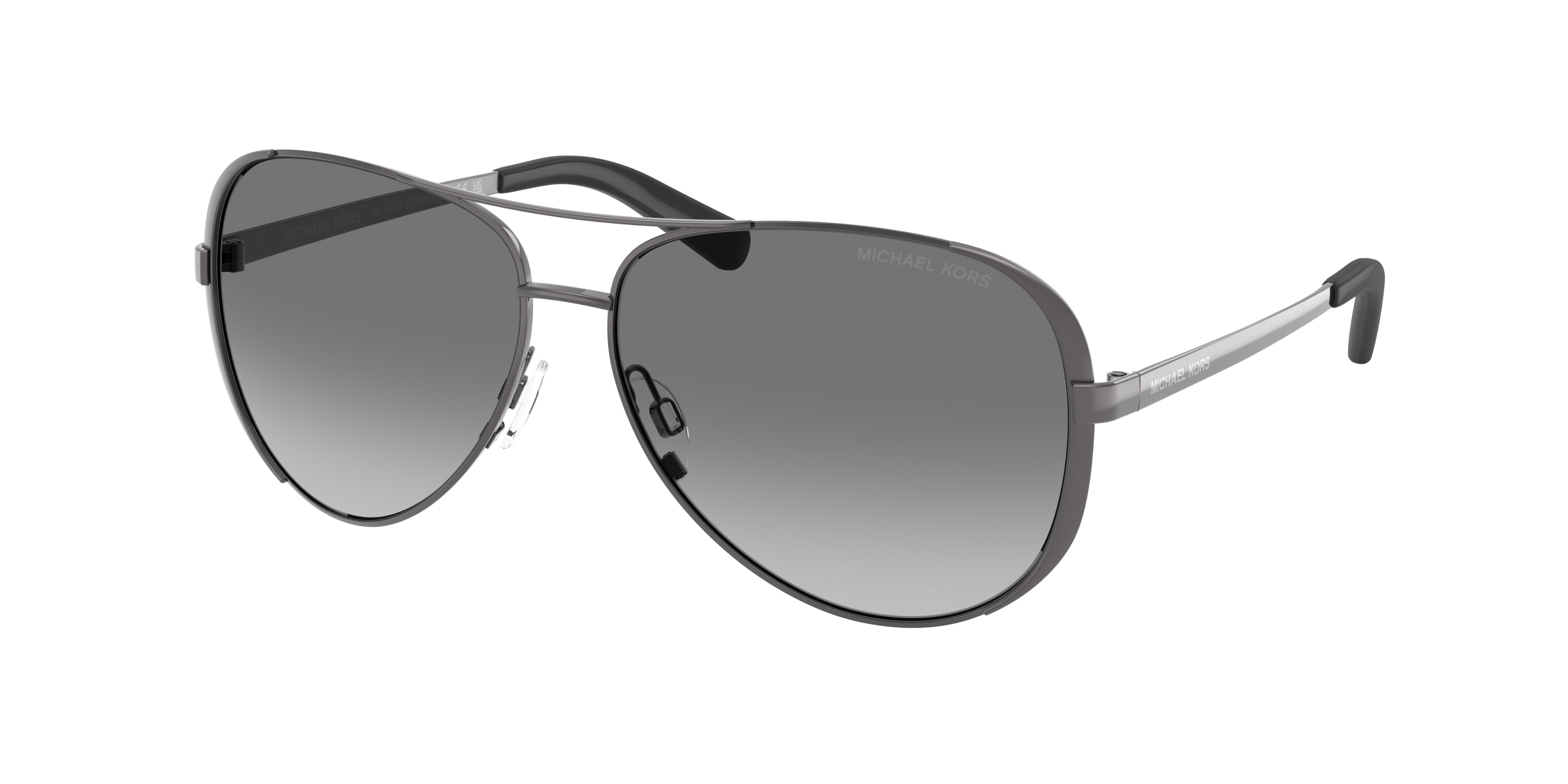 Michael Kors CHELSEA MK5004 Rectangle Sunglasses 101311-Gunmetal/Black 59-135-13 - Color Map Grey