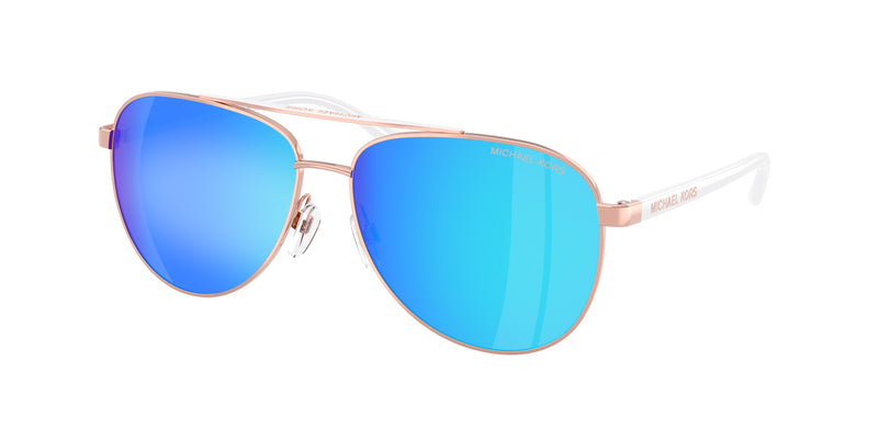 Michael Kors HVAR MK5007 Pilot Sunglasses 104525-Rose Gold/White 59-135-14 - Color Map Pink