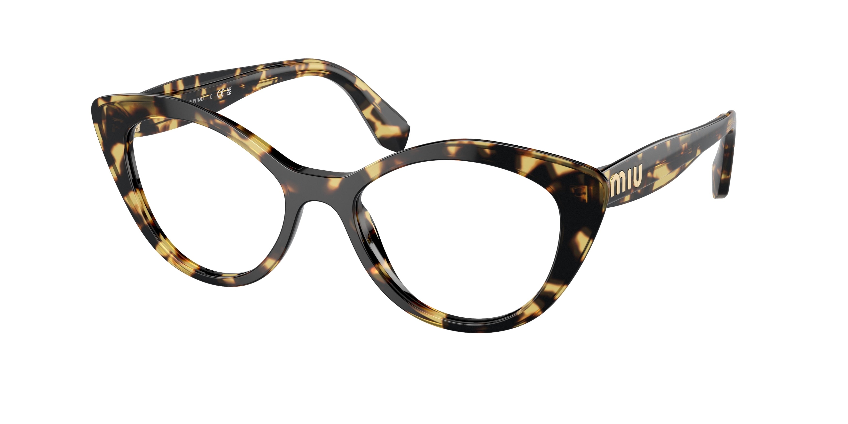 Miu Miu CORE COLLECTION MU01RV Cat Eye Eyeglasses  7S01O1-Light Havana 52-140-18 - Color Map Tortoise