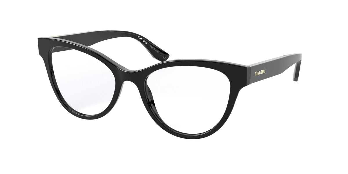 Miu Miu CORE COLLECTION MU01TV Square Eyeglasses 1AB1O1-Black 53-140-18 - Color Map Black
