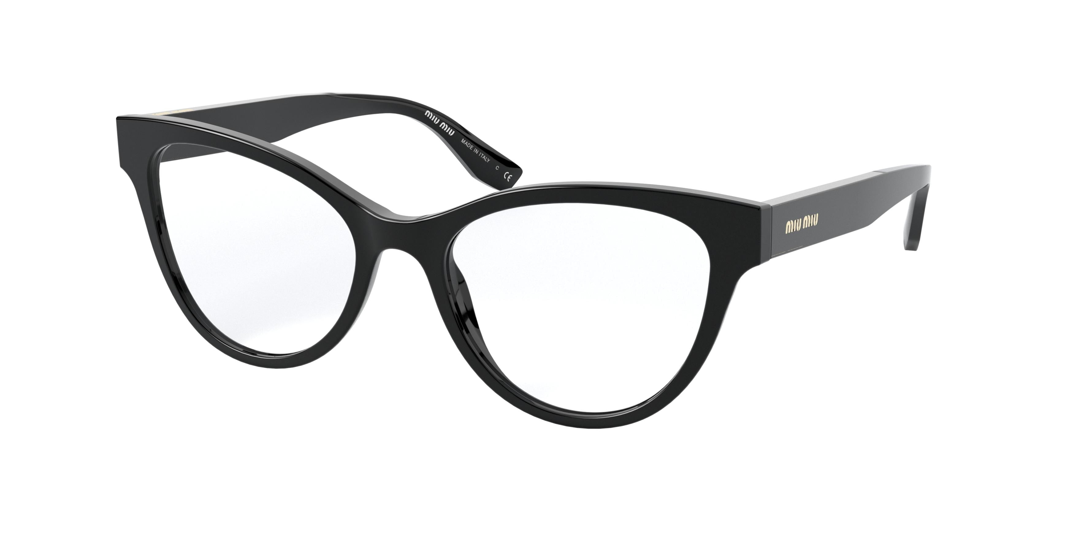 Miu Miu CORE COLLECTION MU01TV Square Eyeglasses  1AB1O1-Black 53-140-18 - Color Map Black